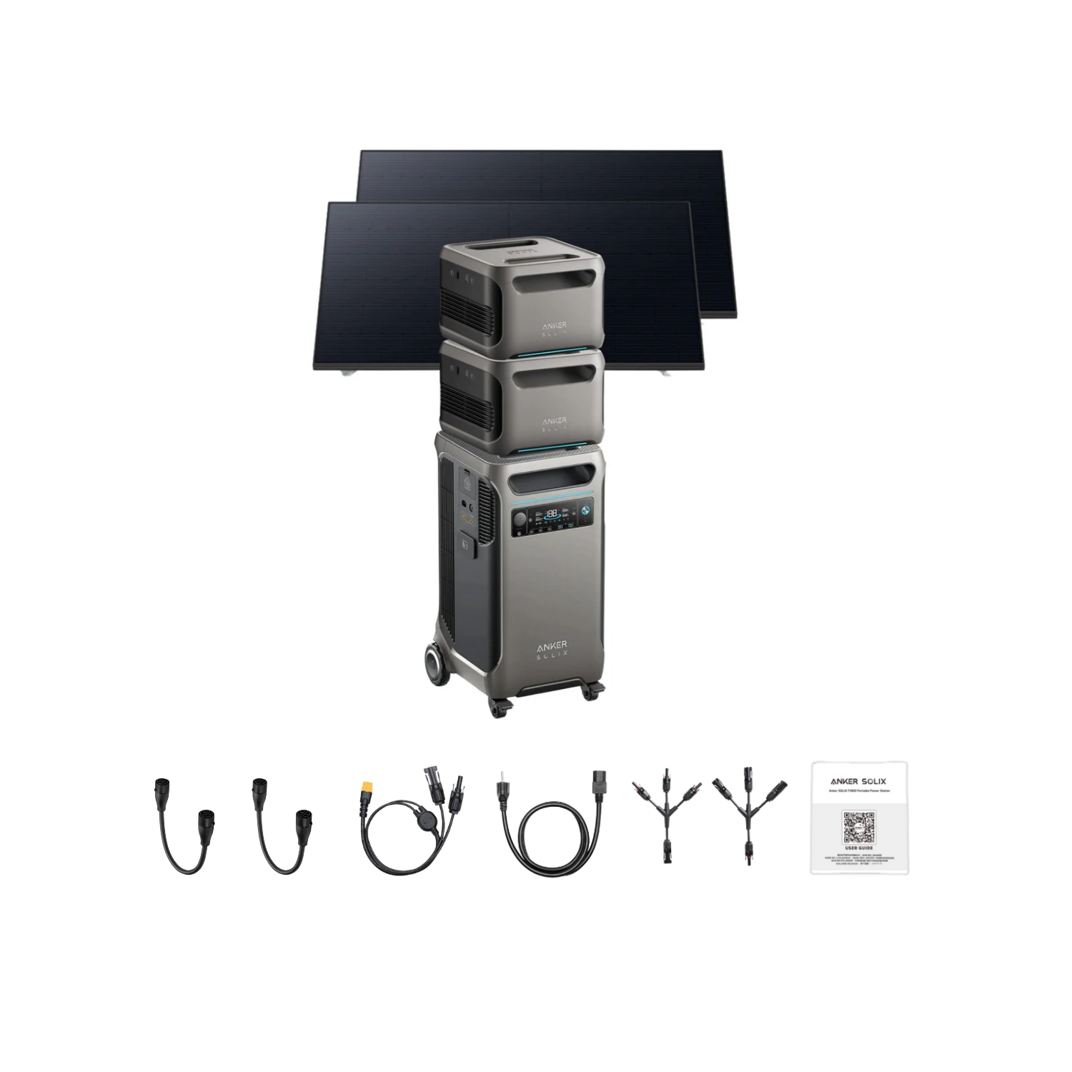 Anker SOLIX F3800 Portable Power Station +2 x  Expansion Battery + 2 x 410W Rigid Solar Panel Inclusions