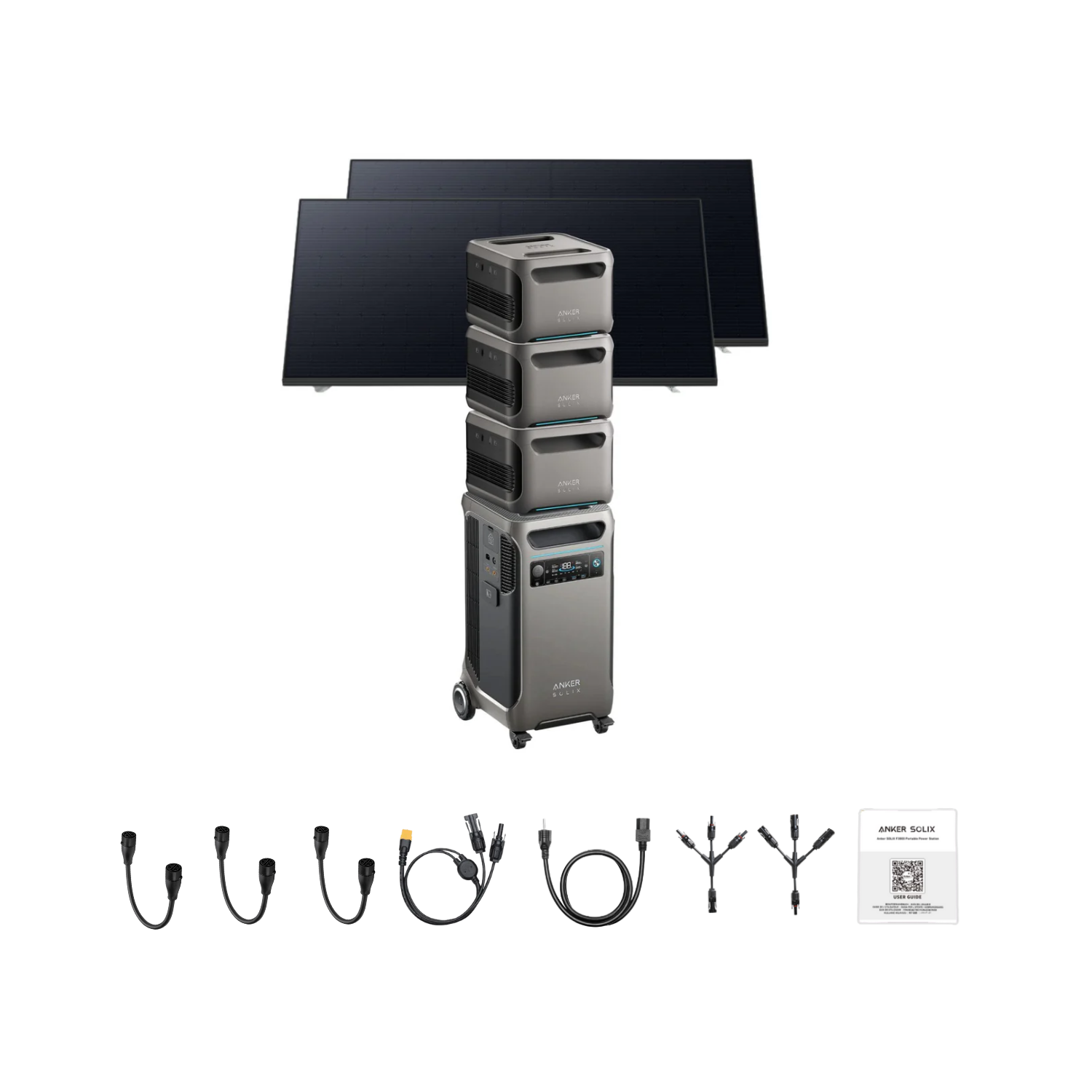 Anker SOLIX F3800 Portable Power Station +3 x  Expansion Battery + 2 x 410W Rigid Solar Panel Inclusions