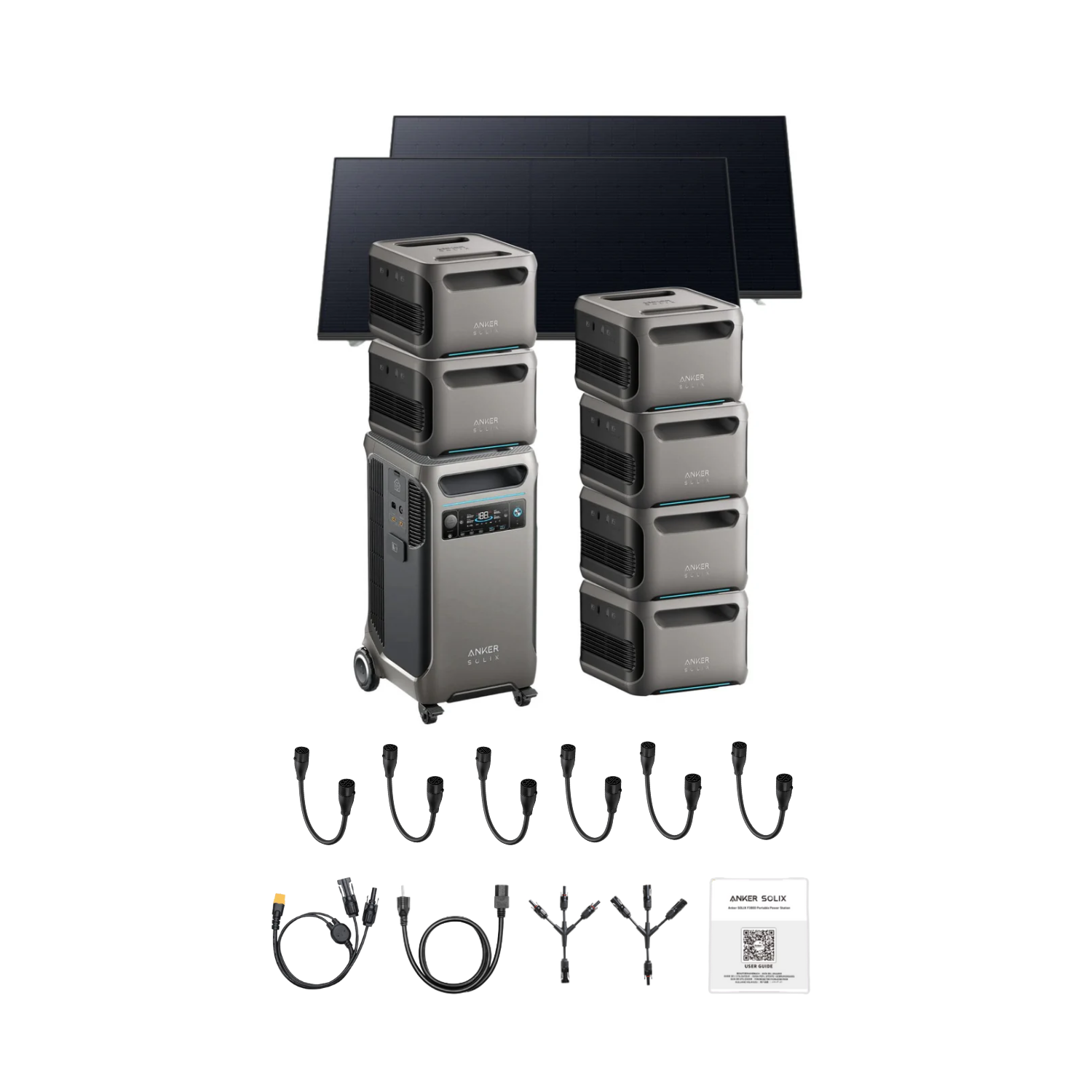 Anker SOLIX F3800 Portable Power Station +6 x  Expansion Battery + 2 x 410W Rigid Solar Panel Inclusions