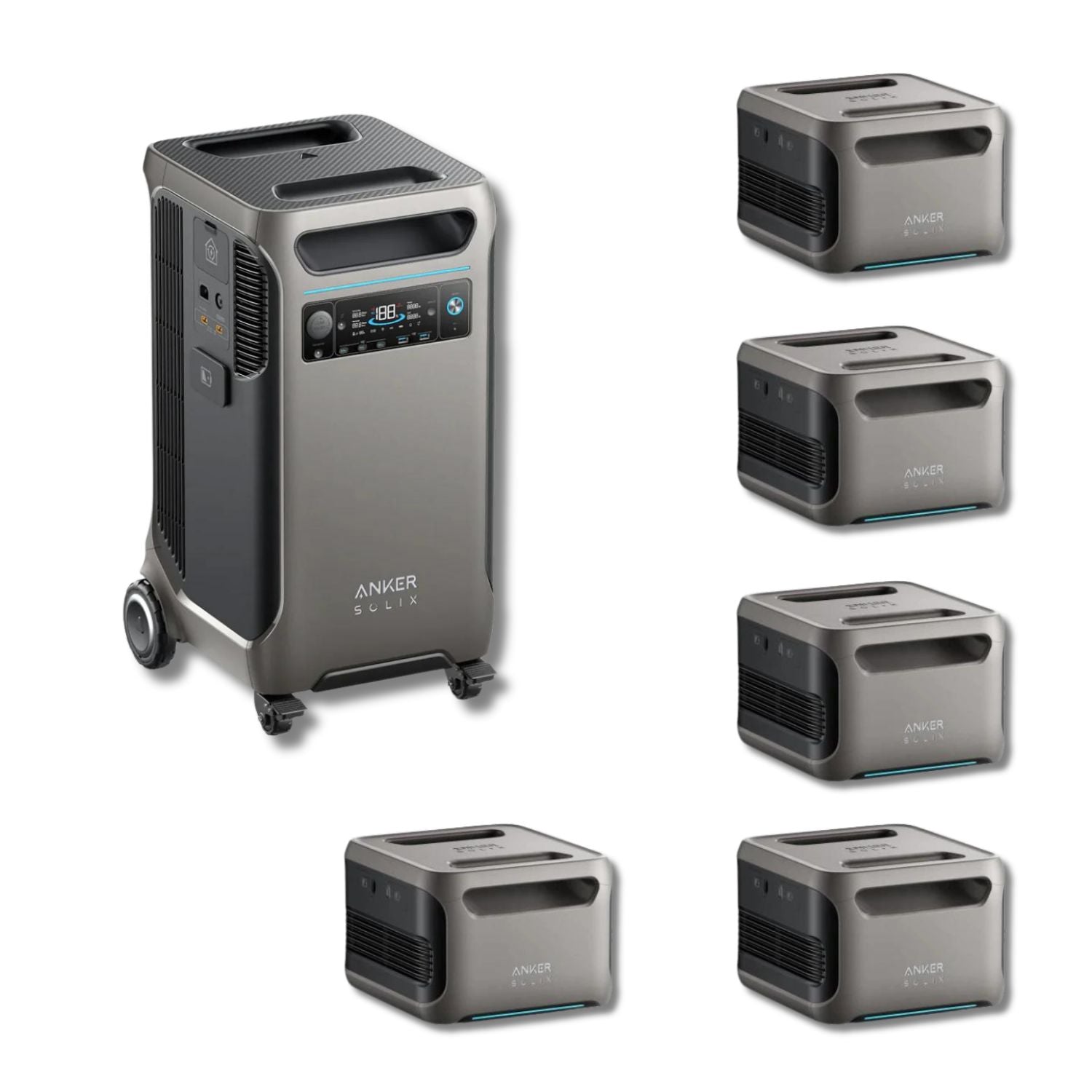 Anker SOLIX F3800 Portable Power Station With 5 BP3800 Expansion Batteries