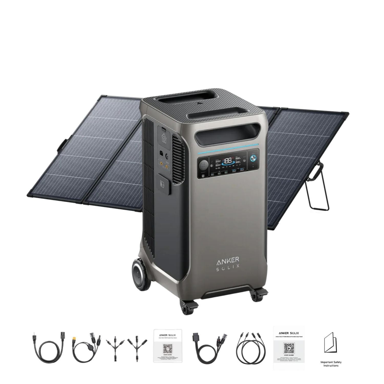 Anker SOLIX F3800 Portable Power Station with PS400 Bifacial Portable Solar Panel