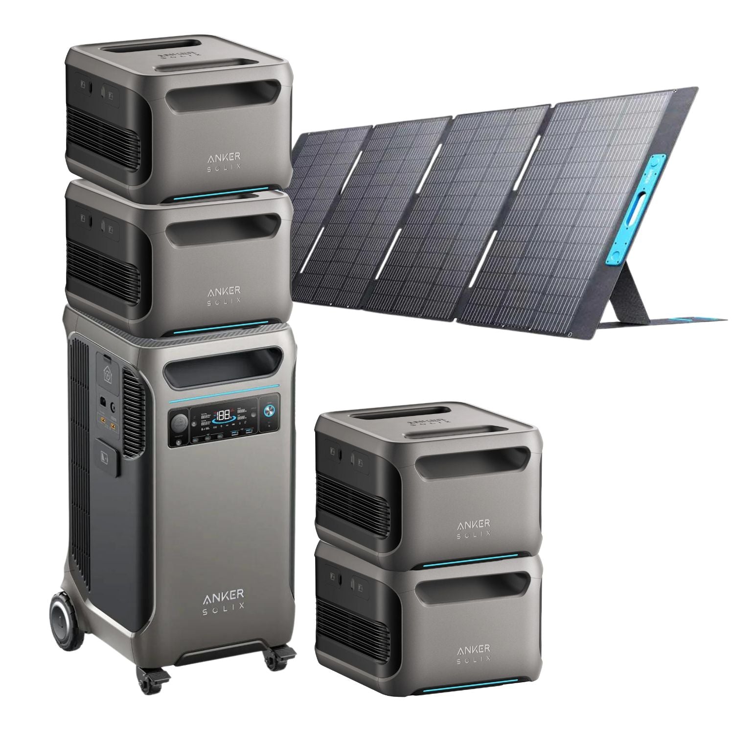 Anker SOLIX F3800 with 4 Expansion Battery and 1 400W Solar Panels
