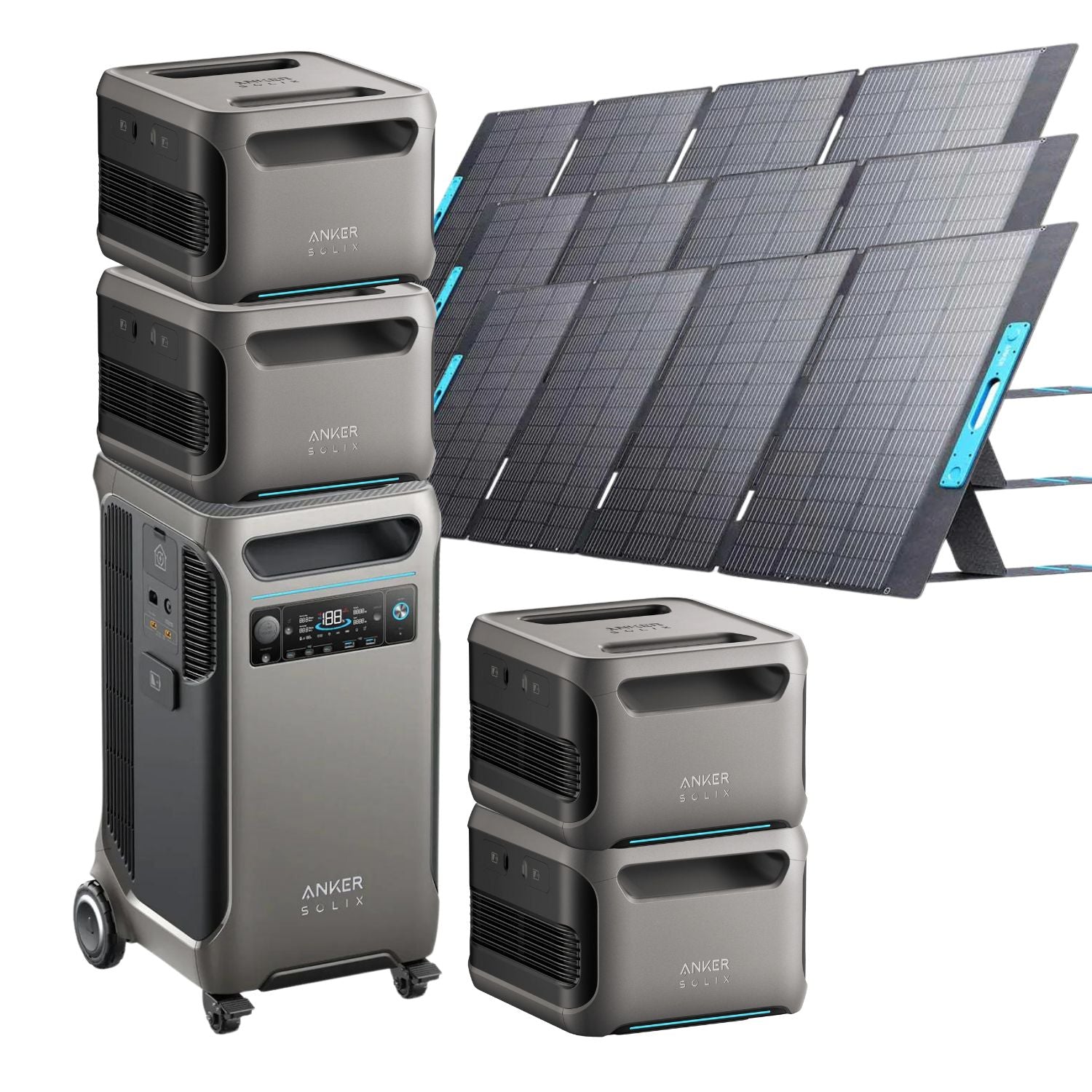 Anker SOLIX F3800 with 4 Expansion Battery and 3 400W Solar Panels