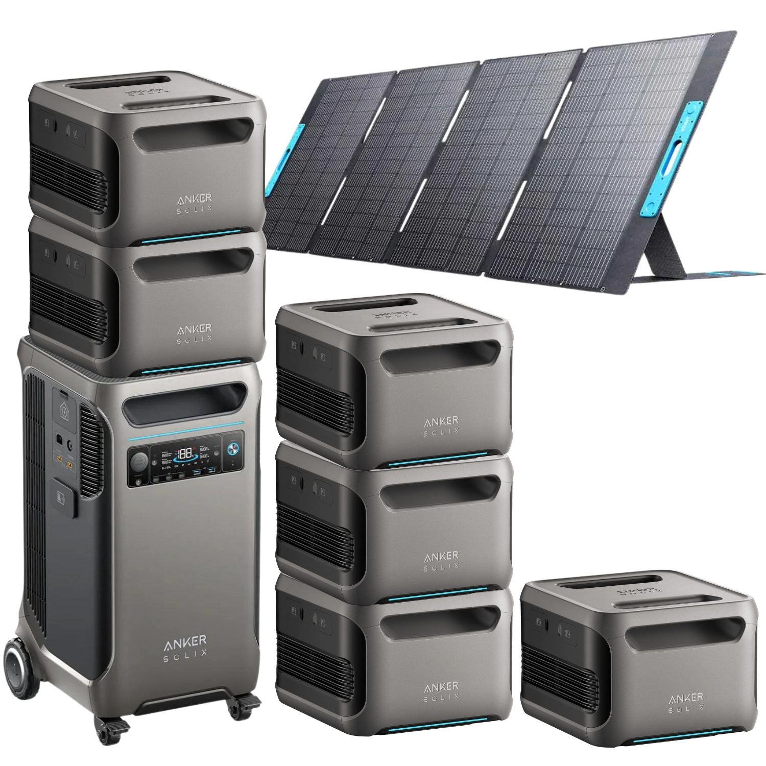 Anker SOLIX F3800 with 6 Expansion Battery and 1 400W Solar Panels
