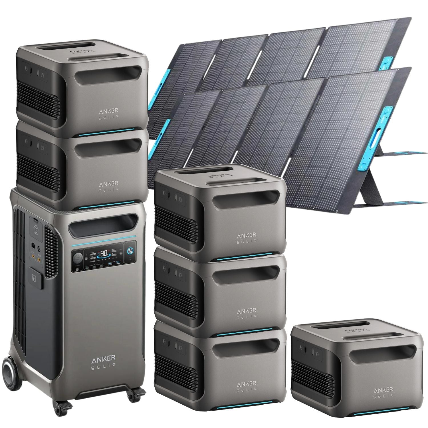 Anker SOLIX F3800 with 6 Expansion Battery and 2 400W Solar Panels