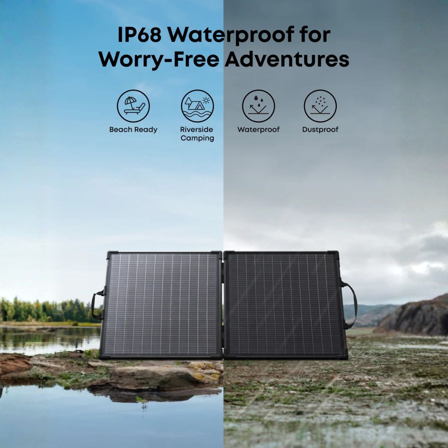 Anker SOLIX PS100 Portable Solar Panel IP68 waterproof for worry free adventures