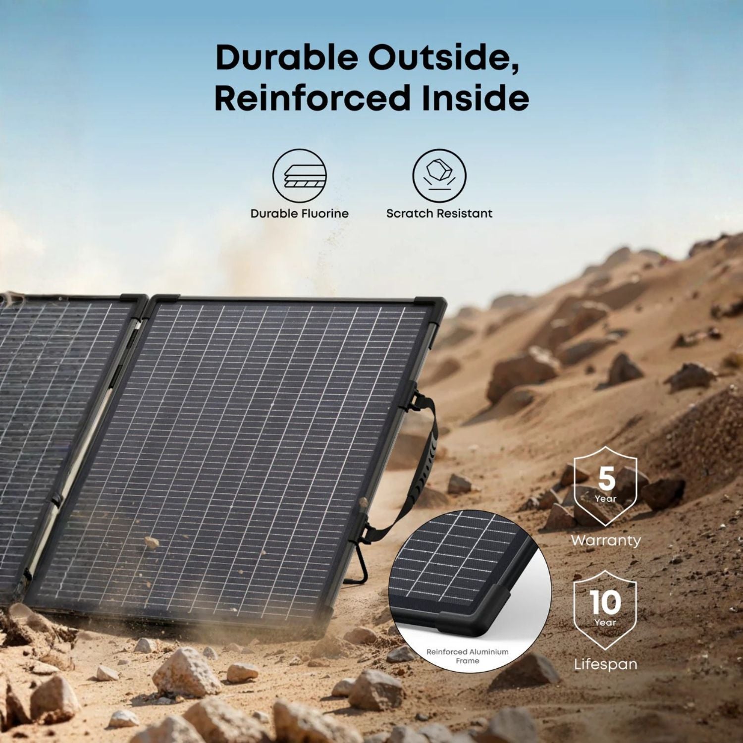 Anker SOLIX PS100 Portable Solar Panel durable outside reinforced inside 