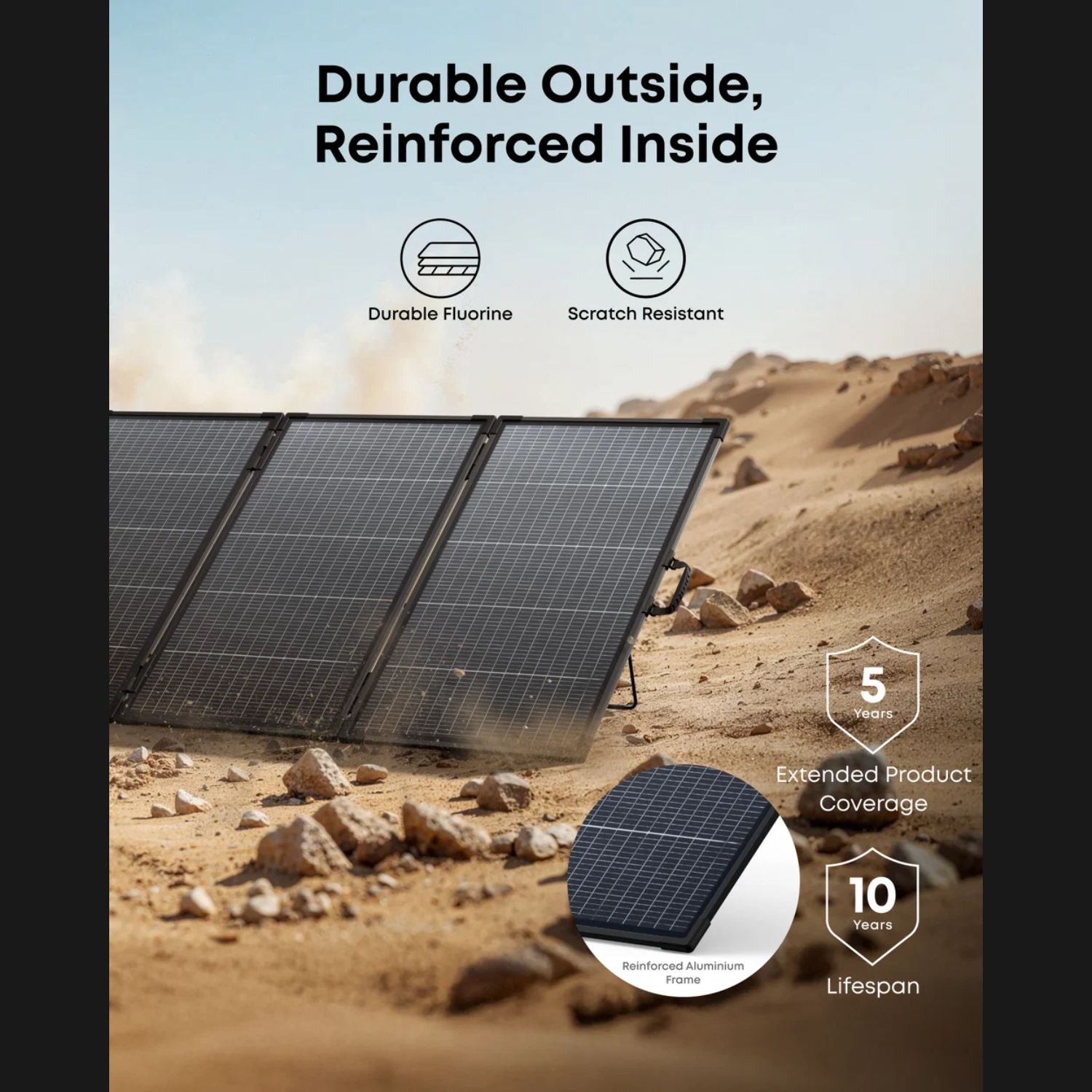 Anker SOLIX PS400 Bifacial Portable Solar Panel - Durable outside reinforced inside