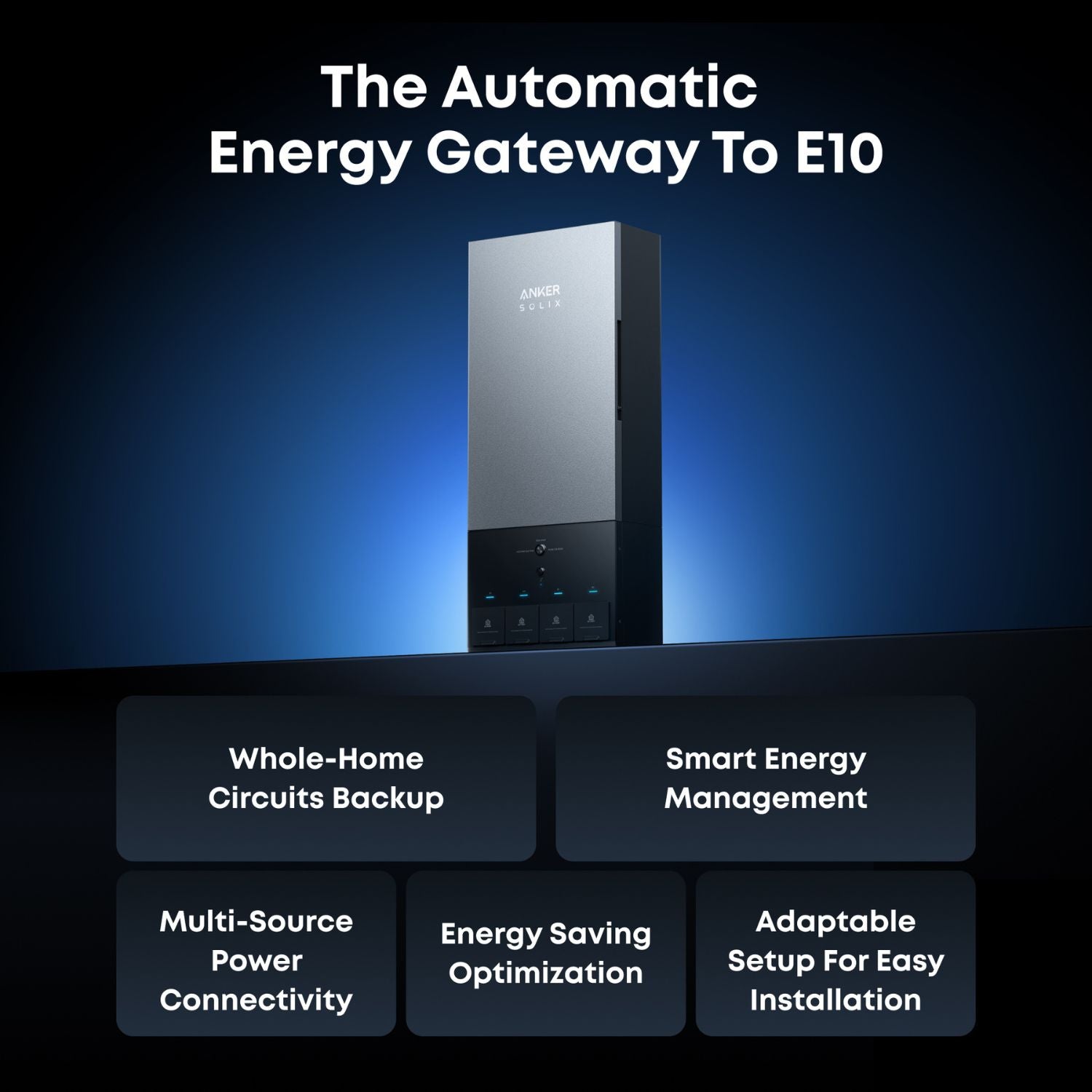 Anker SOLIX Power Dock is an automatic energy gateway to E10