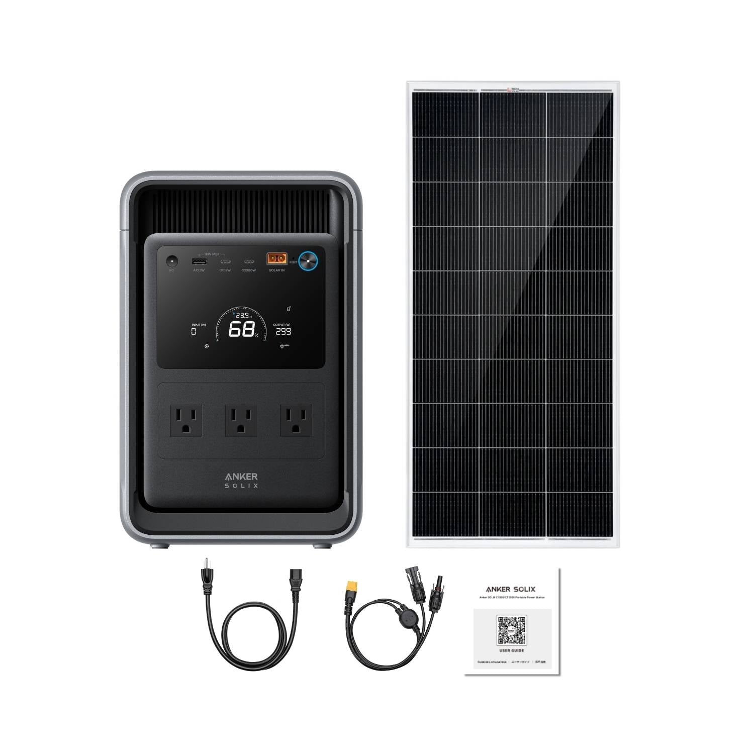 Anker SOLIX S2000 With One 200 Watt Rigid Solar Panel And Inclusions
