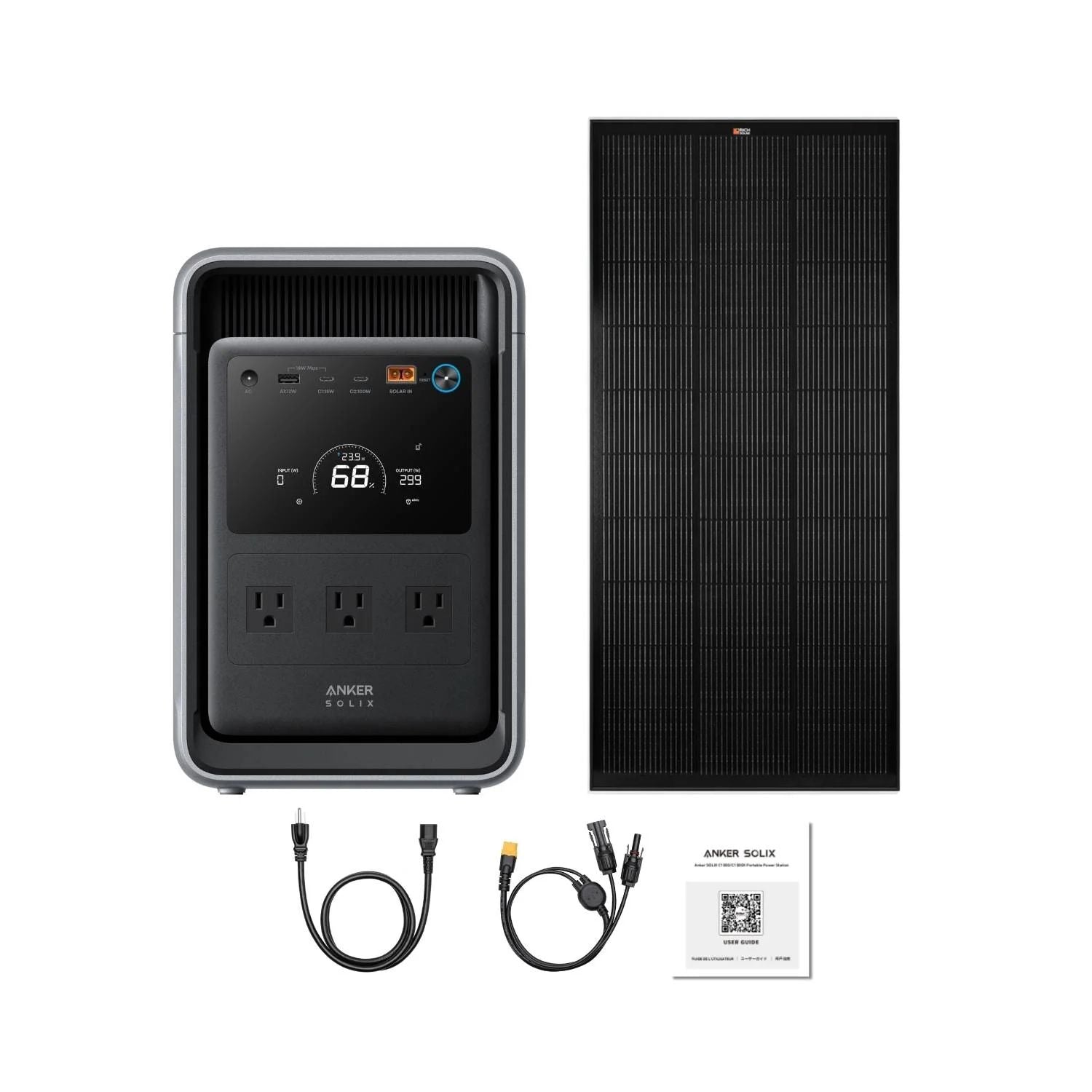 Anker SOLIX S2000 With One 200 Watt Rigid Solar Panel with Inclusions