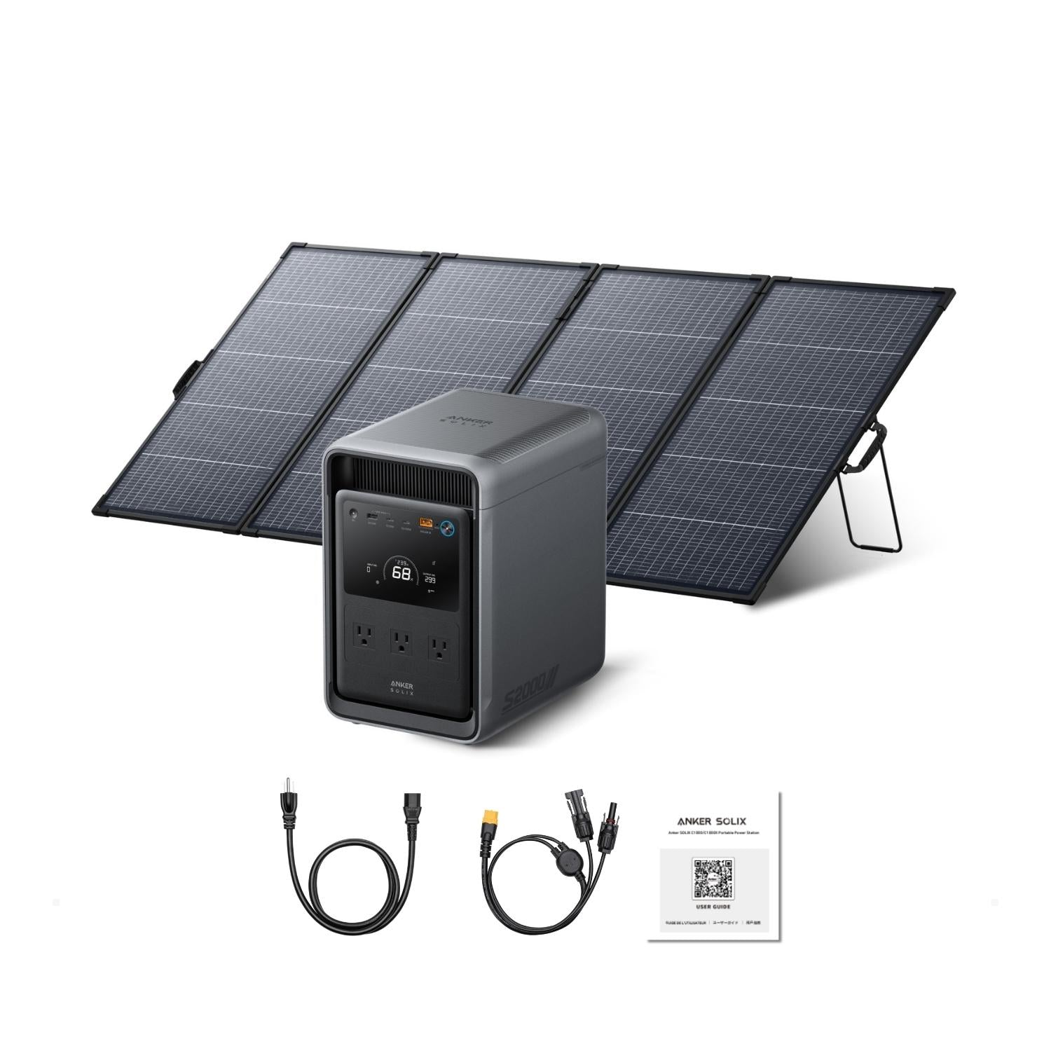 Anker SOLIX S2000 With One 400 Watt Portable Solar Panel And Inclusions
