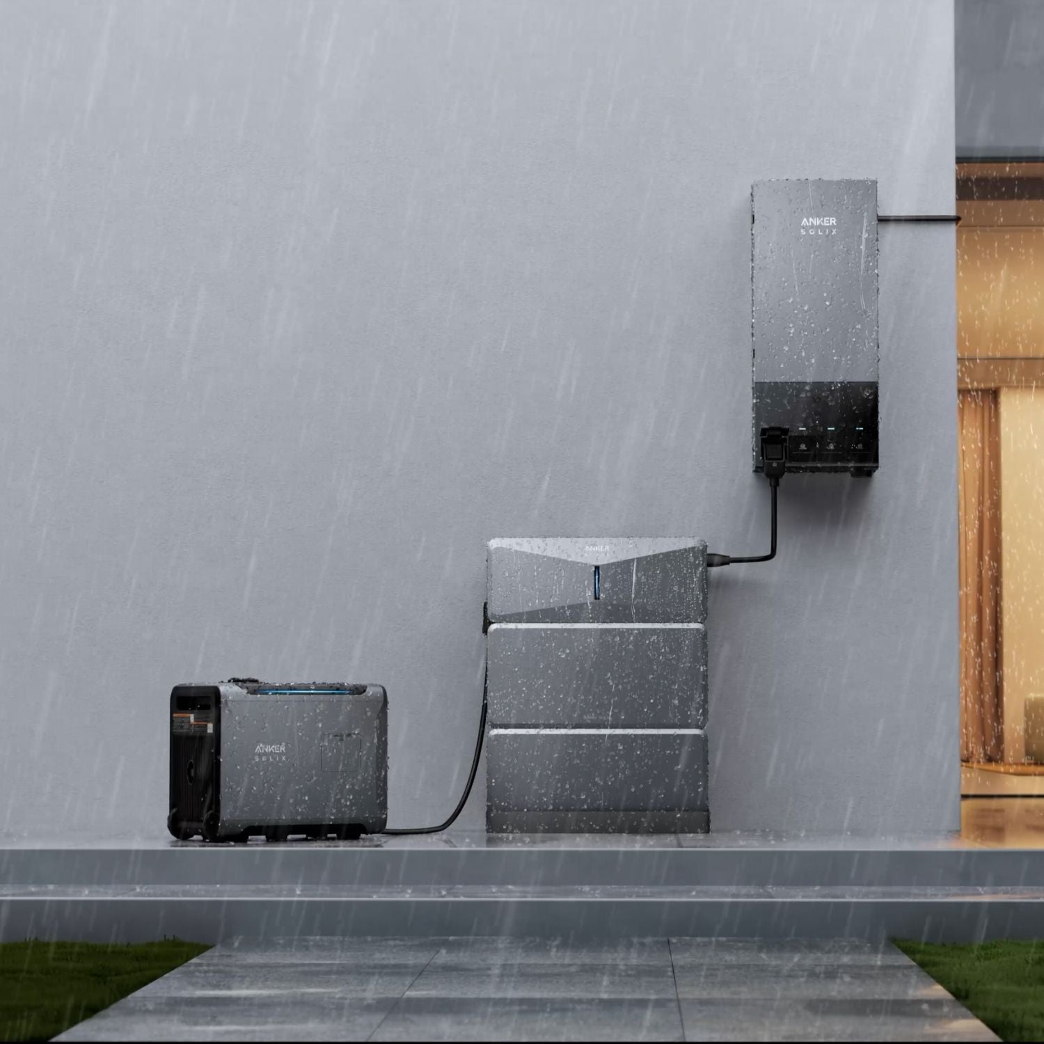 Anker Smart Home Backup Kit with Anker Tri-Fuel 5500 Smart Generator when raining