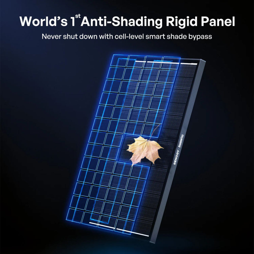Anti-shading rigid panel with leaf on a dark background