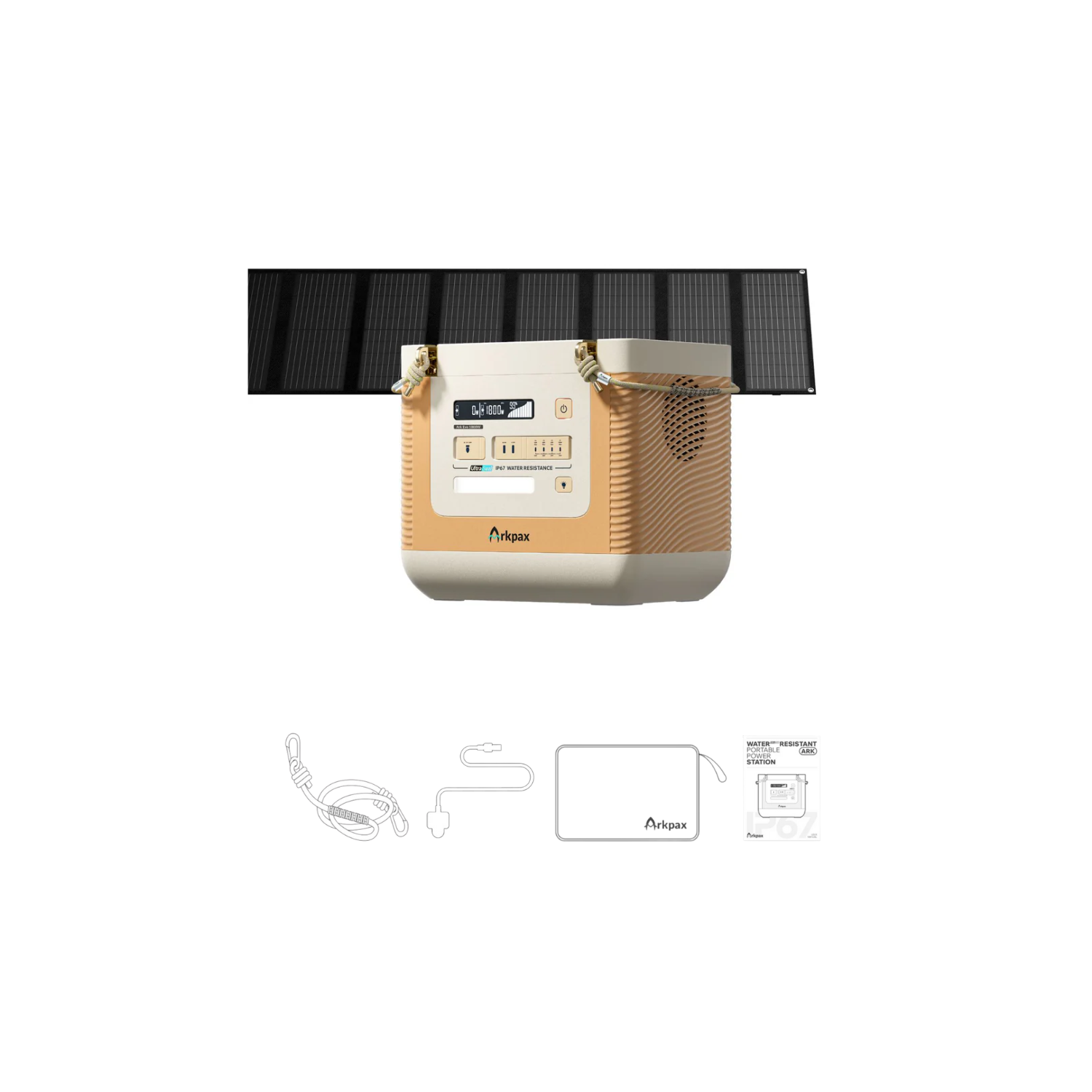 Ark Evo + 1 x 200W Portable Solar Panel Inclusions