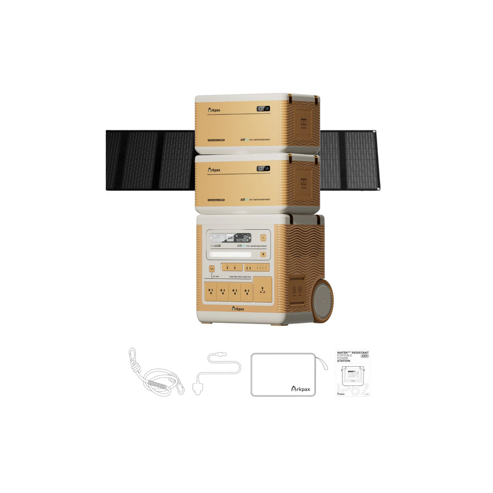 Ark Pro + 1 x 200W Portable Solar Panel + 2 x Expansion Batteries Inclusions