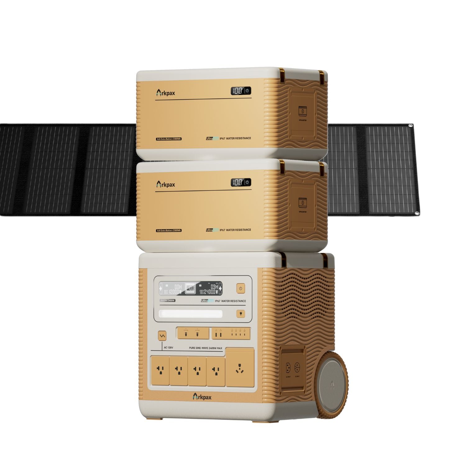 Ark Pro with 200W solar panel and two expansion batteries