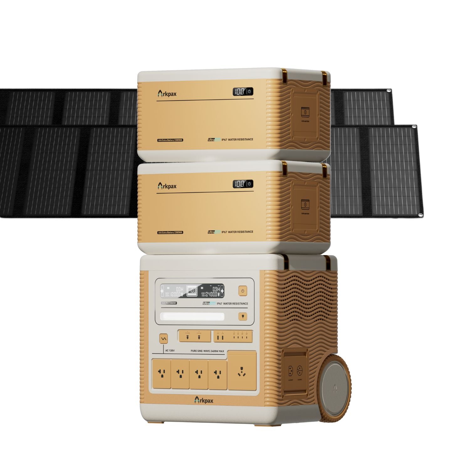 Ark Pro with dual solar panels and two expansion batteries