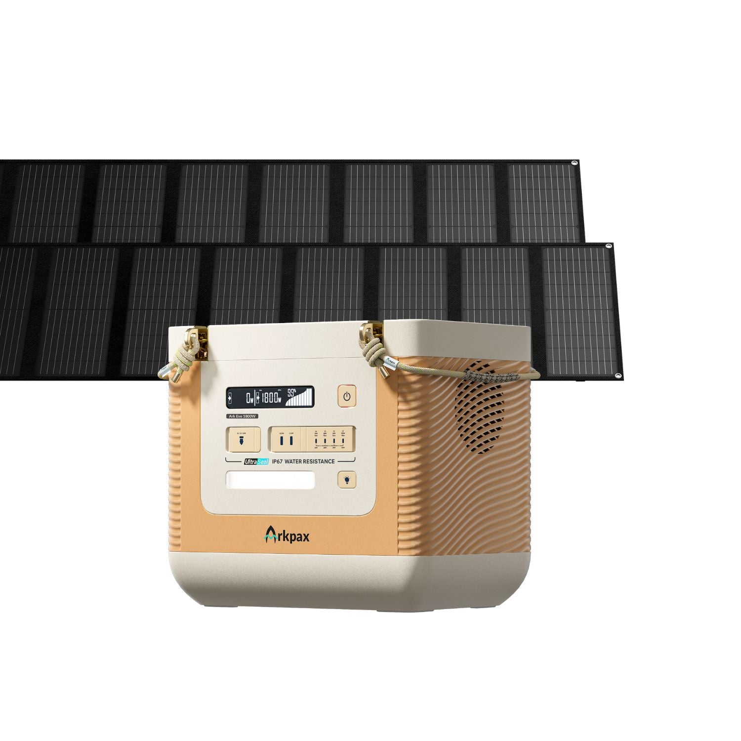Arkpax Ark Evo Portable Power Station with two 200W solar panels