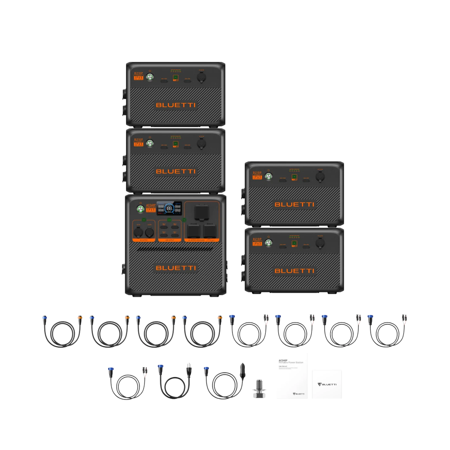 BLUETTI AC240P Portable Power Station + 4 x B210 Expansion Battery Inclusions