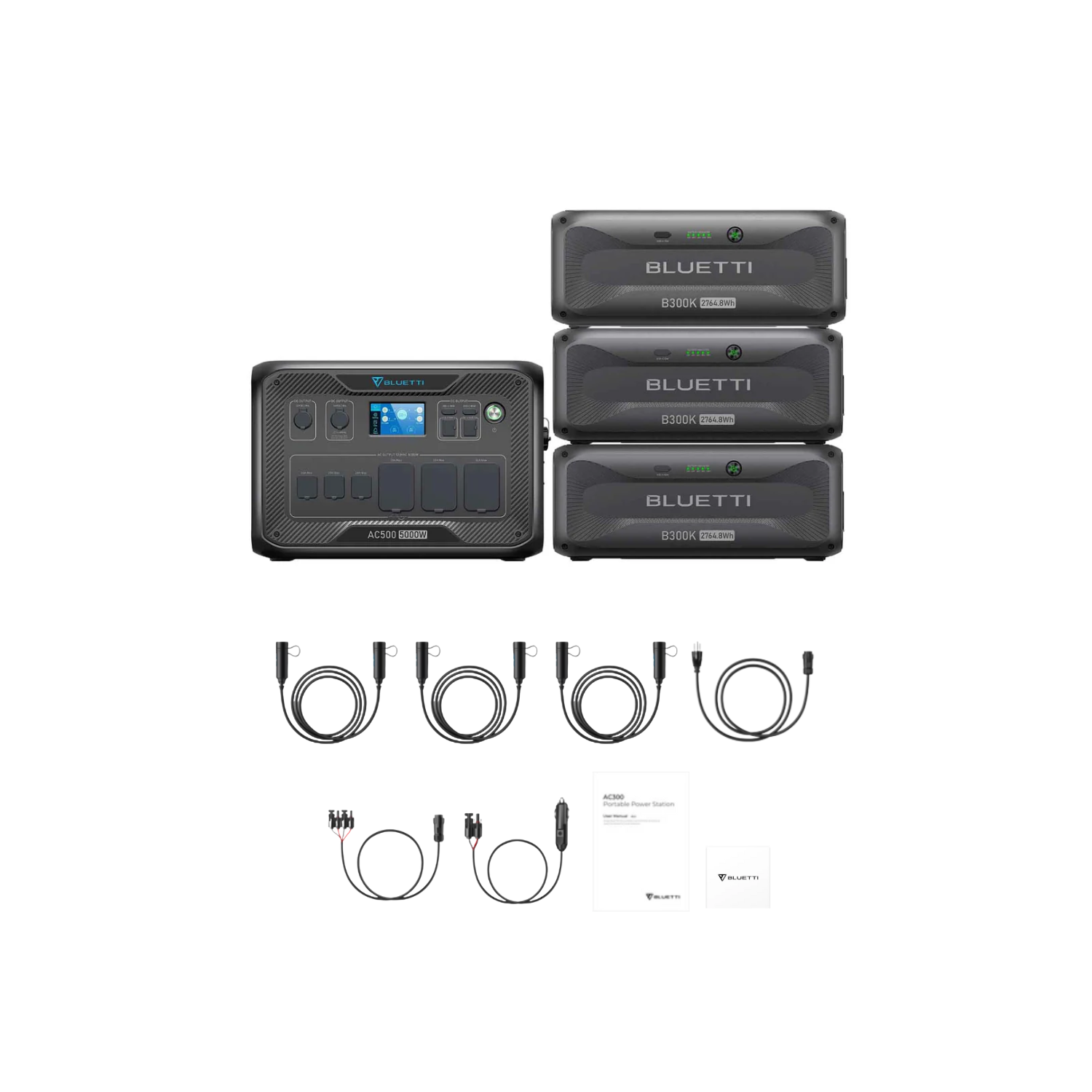 BLUETTI AC500 Home Battery Backup Generator + 3 x B300K Expansion Battery Inclusions