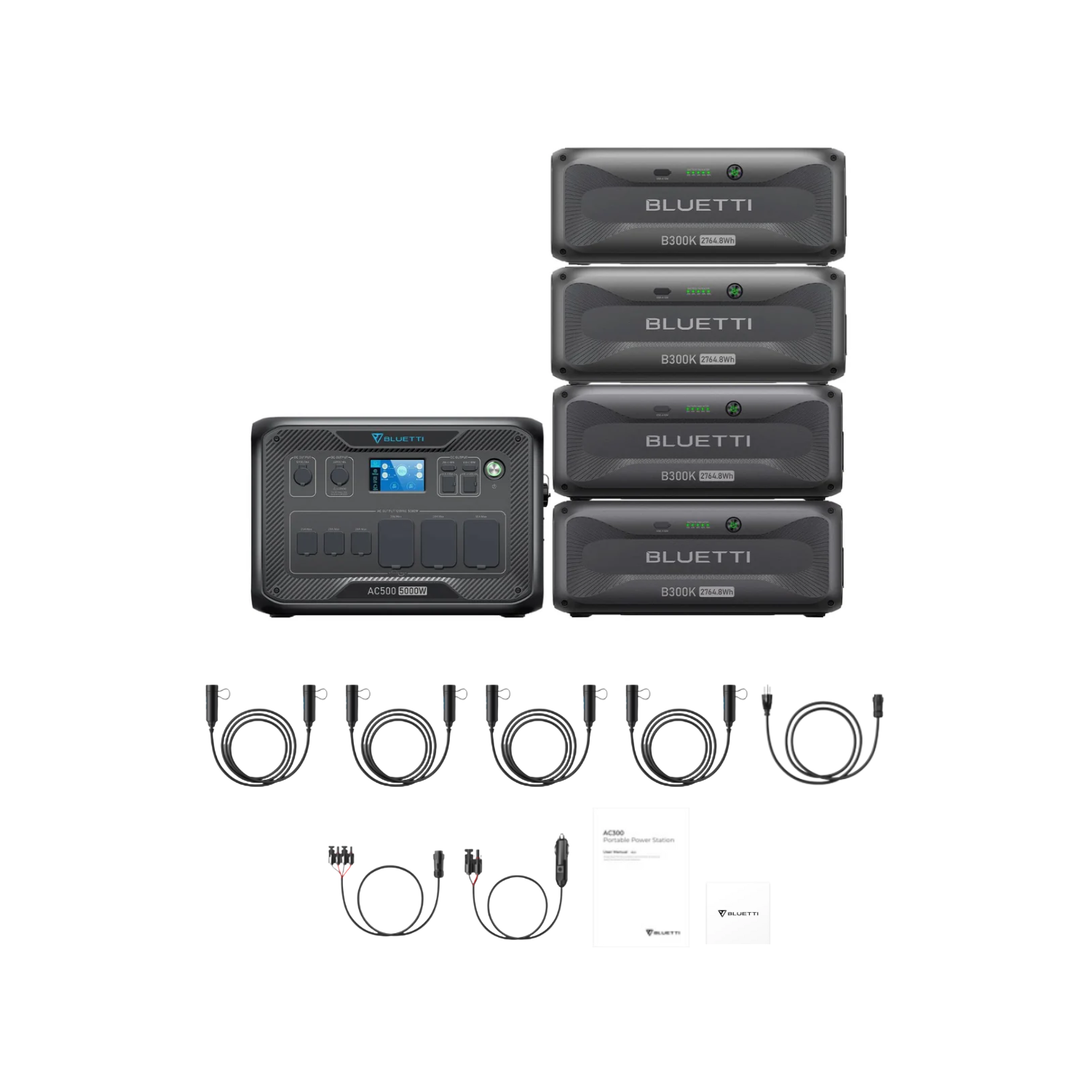 BLUETTI AC500 Home Battery Backup Generator + 4 x B300K Expansion Battery Inclusions