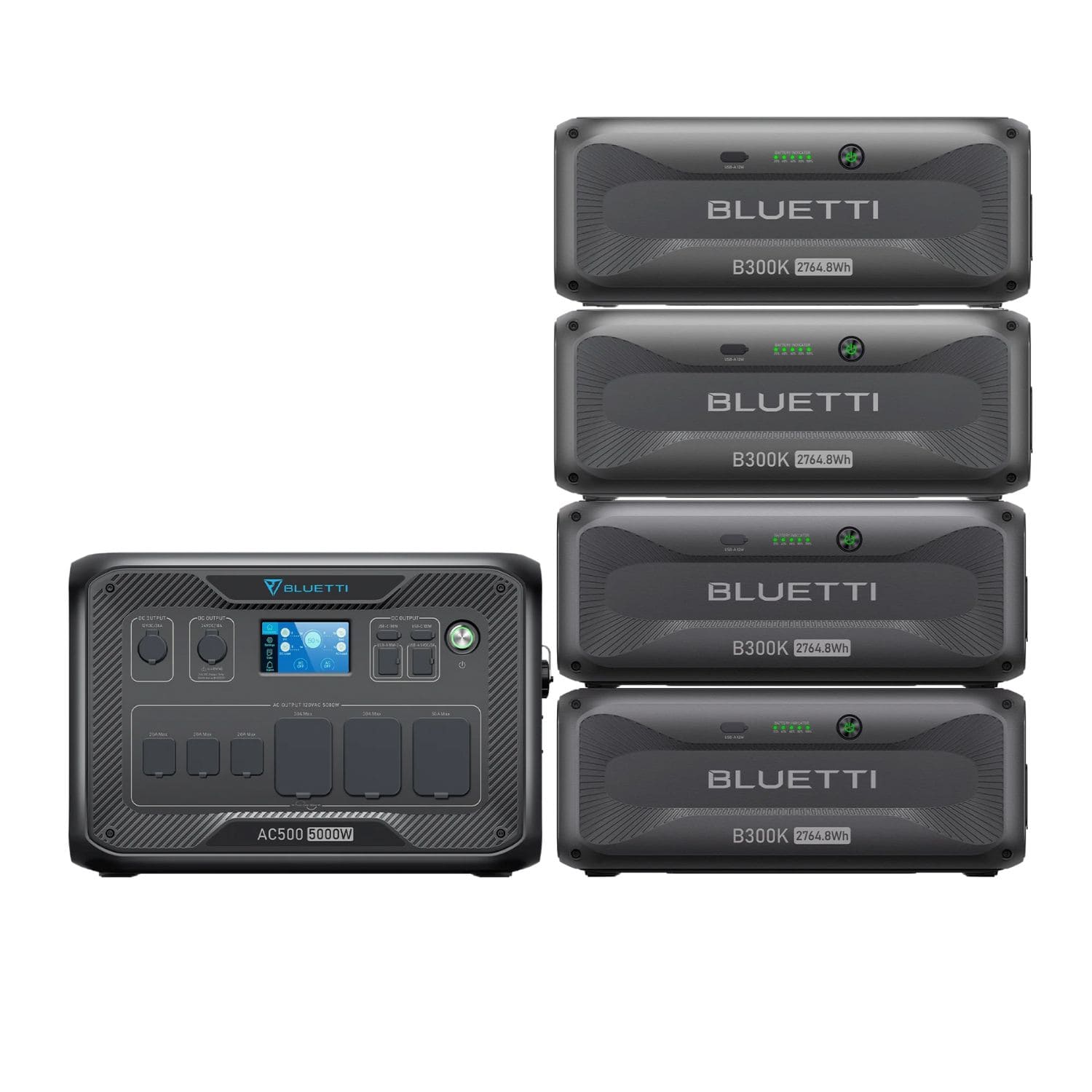 BLUETTI AC500 With 4 B300K Expansion Batteries