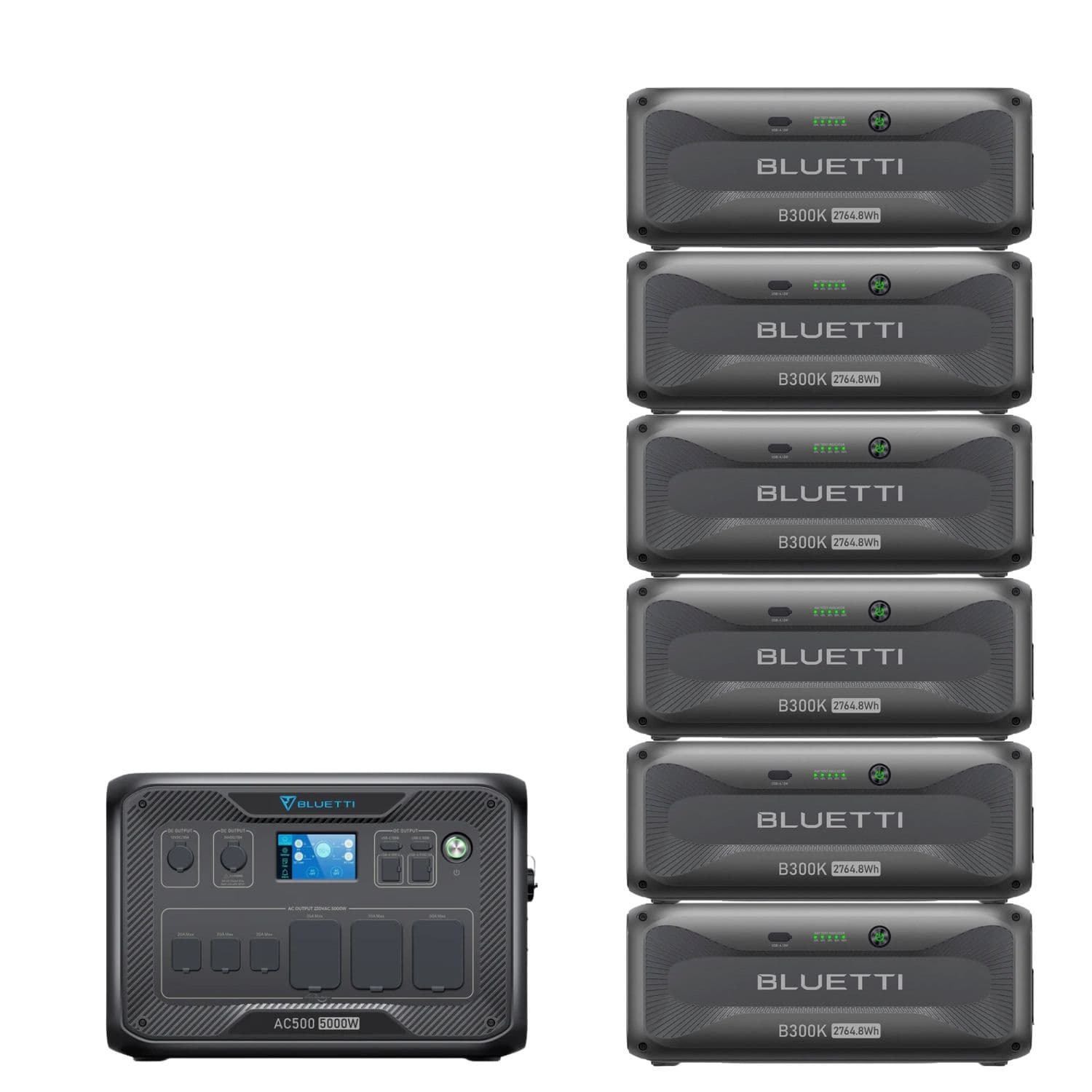 BLUETTI AC500 With 6 B300K Expansion Batteries