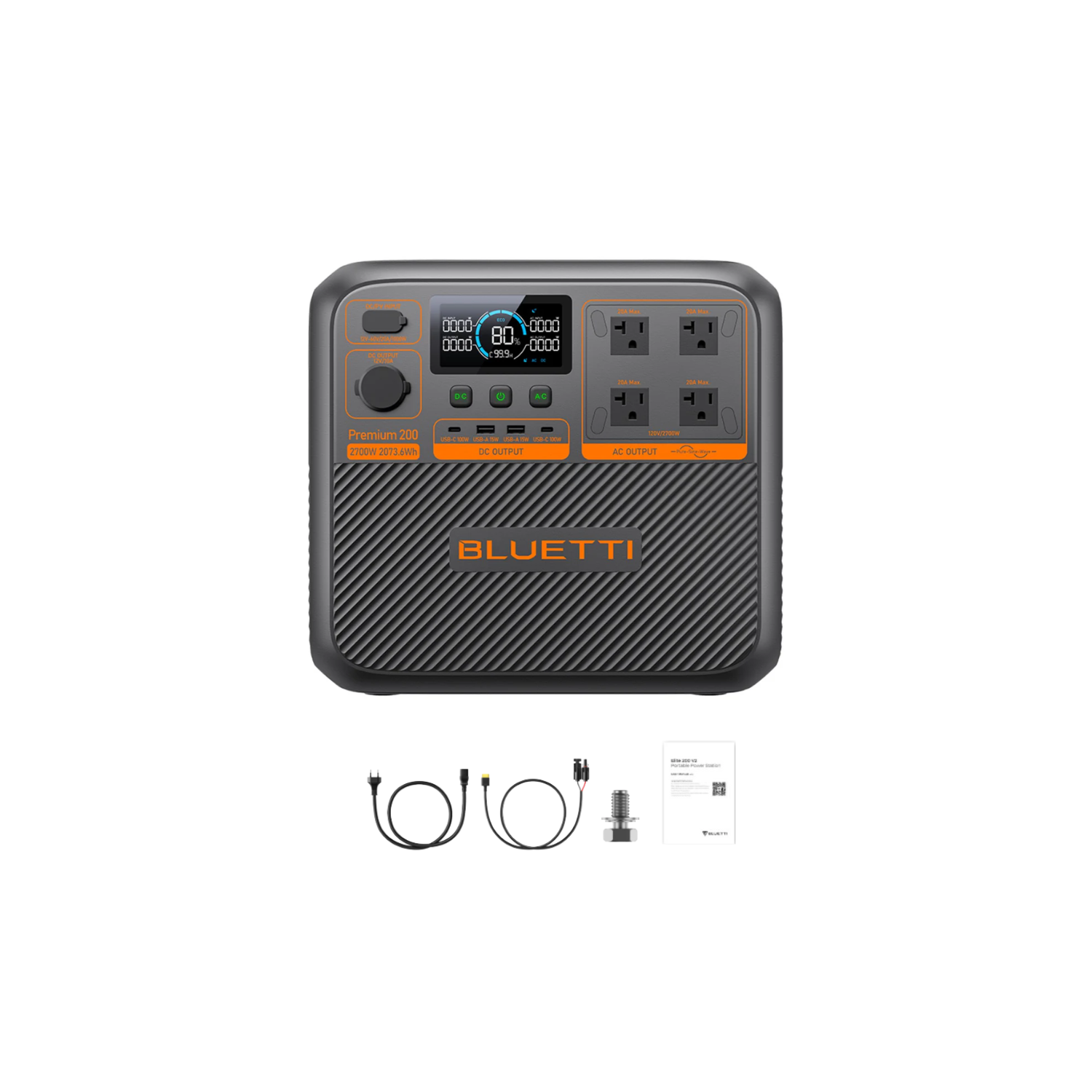 BLUETTI Premium 200 V2 Portable Power Station Inclusions