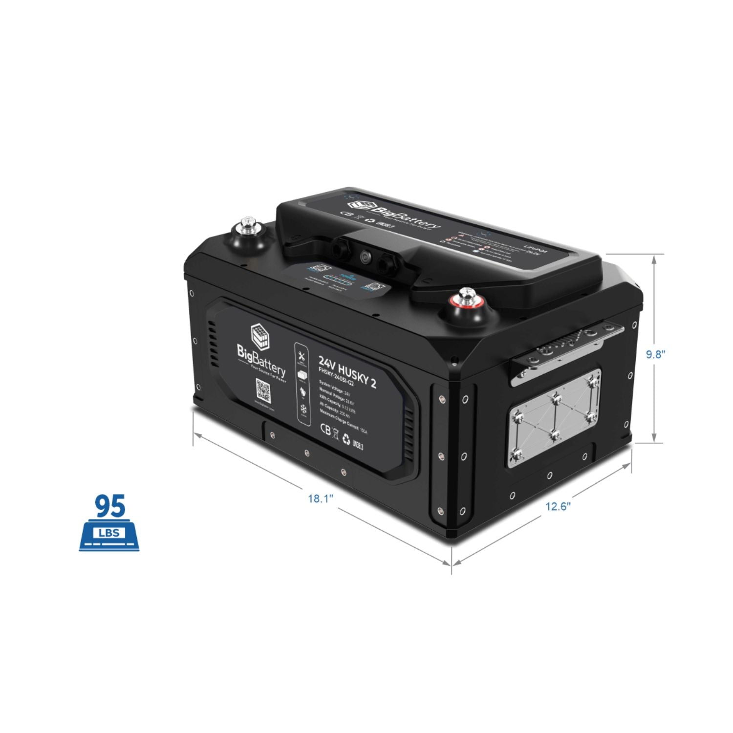BigBattery 24V HUSKY 2 dimensions 