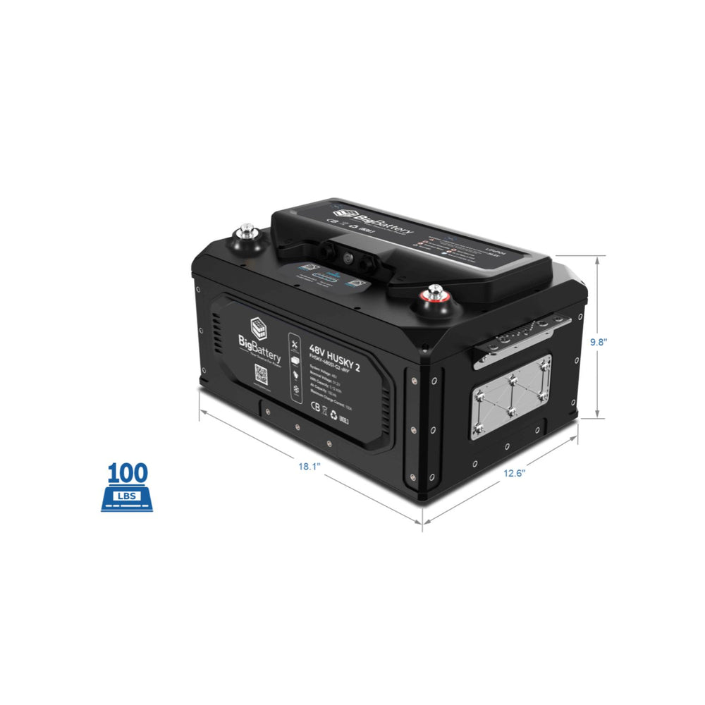 BigBattery 48V HUSKY 2 INV Lithium Battery 5.12kWh 100Ah dimensions