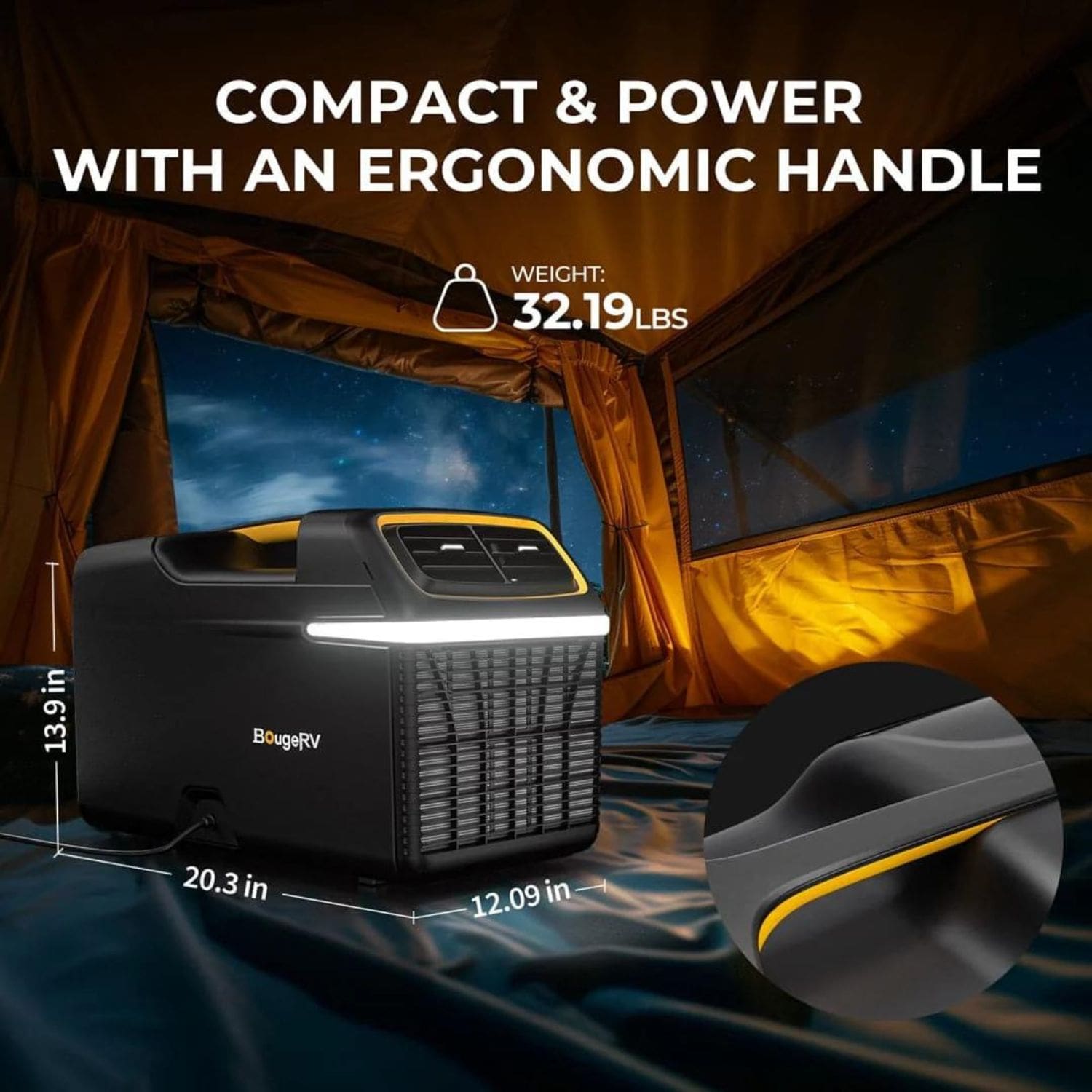 BougeRV 4000BTU Ergonomic Handle