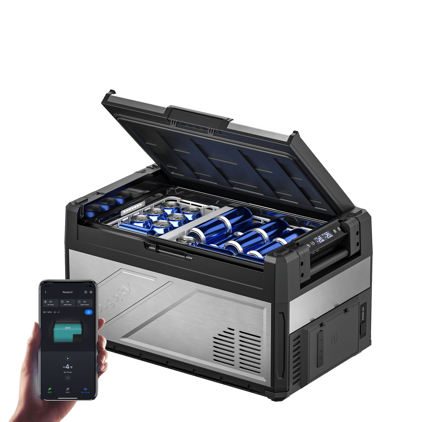BougeRV New Rocky V3.0 41QT Dual Zone 12V Car Fridge with app