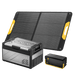 BougeRV New Rocky V3.0 41QT Dual Zone 12V Car Fridge with battery and a solar panel