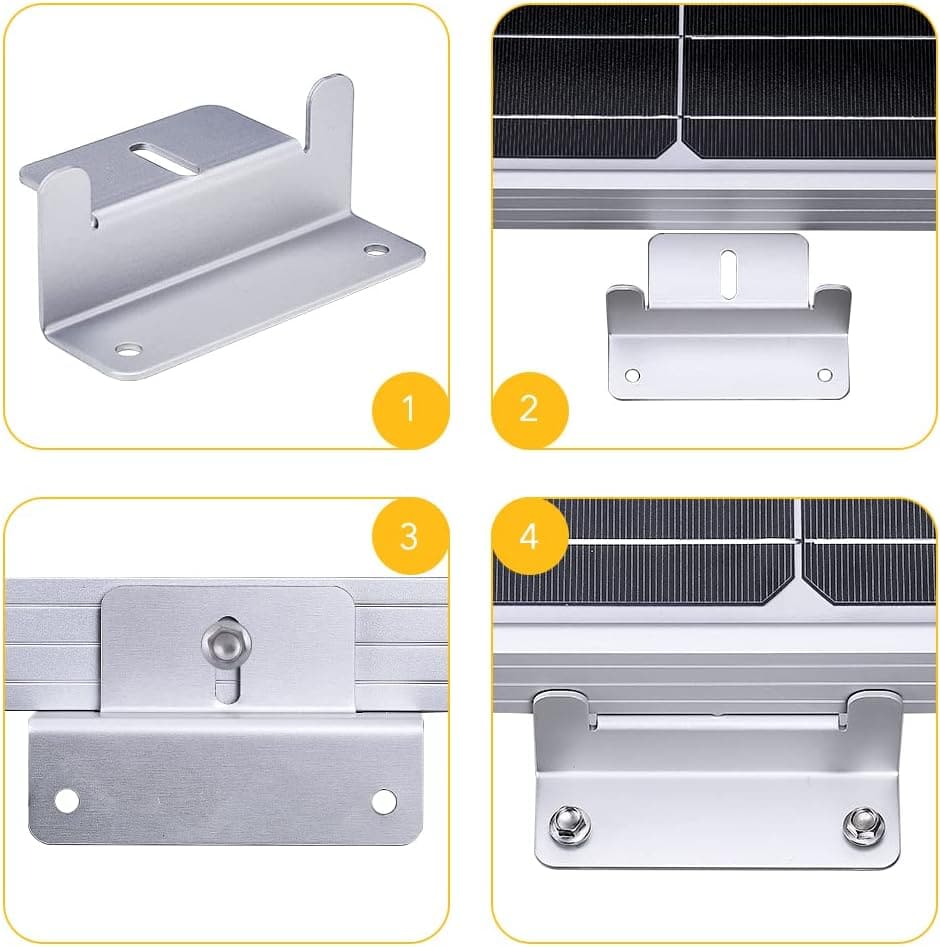 BougeRV Solar Panel Mounting Z Bracket Mount Kits steps