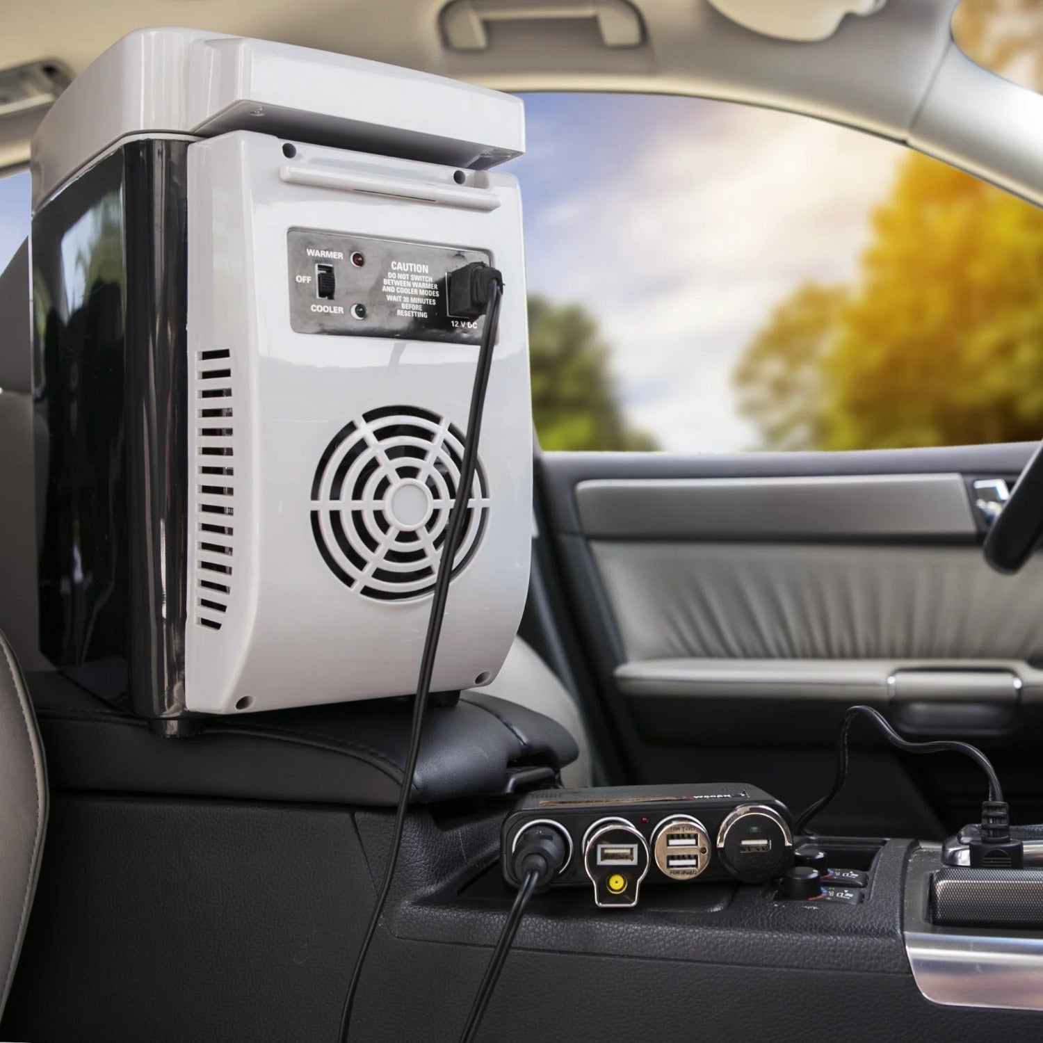 Car Cooler Charging With Wagan Tech TravelCharge 4-Way Socket Output