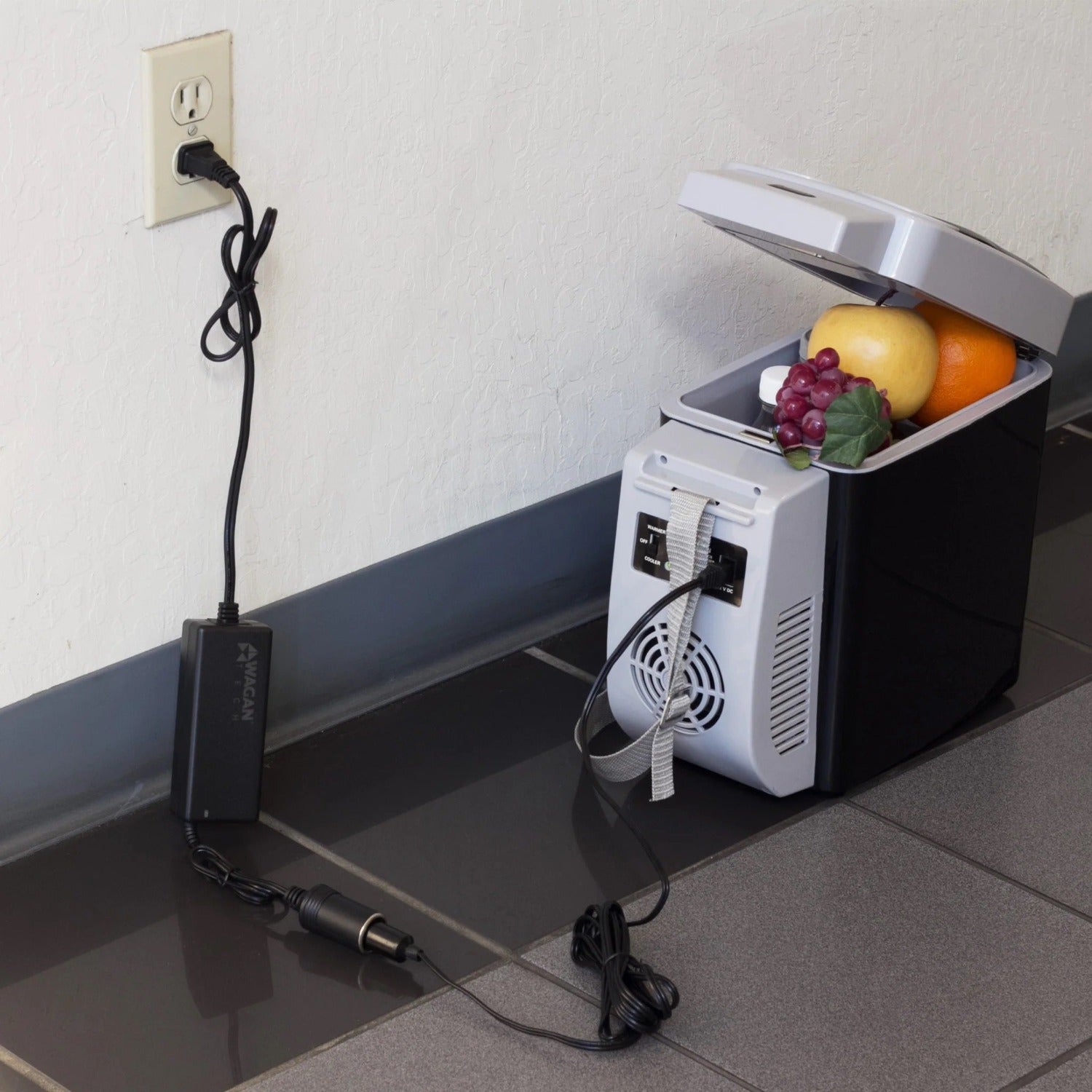 Car Cooler/Warmer Charging With Wagan Tech AC to DC 5 Amp Power Adapter