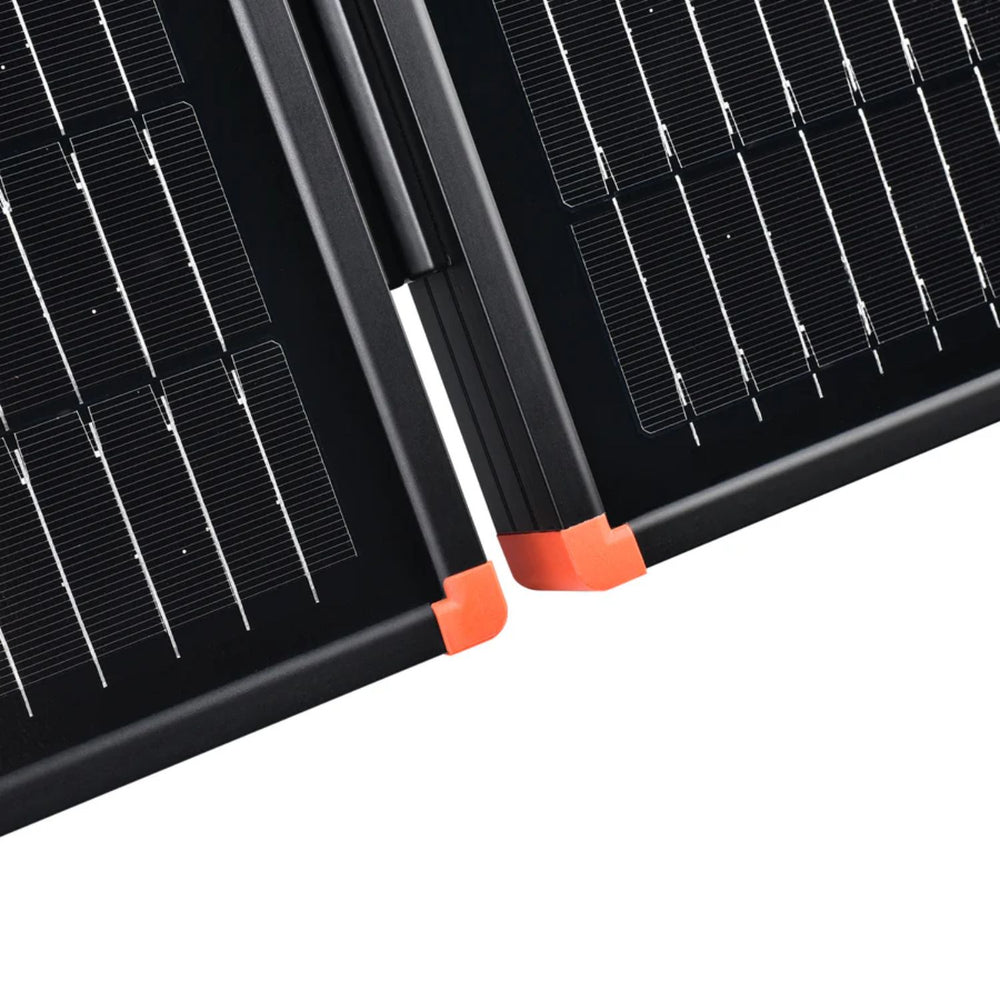 Close-up of edges on Rich Solar MEGA 100W Portable Solar Panel Briefcase
