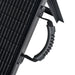 Close-up of handle on Rich Solar MEGA 100W Portable Solar Panel Briefcase