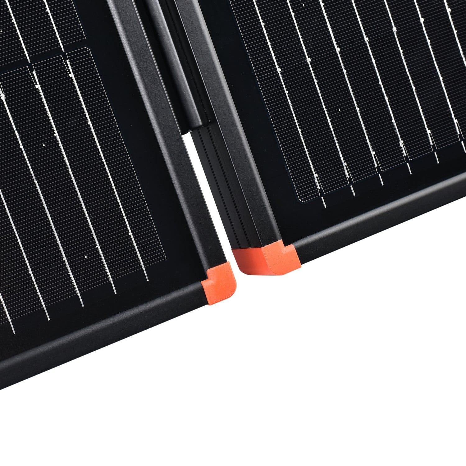 Close-up view of Rich Solar Mega 200W Portable Solar Panel Briefcase edges