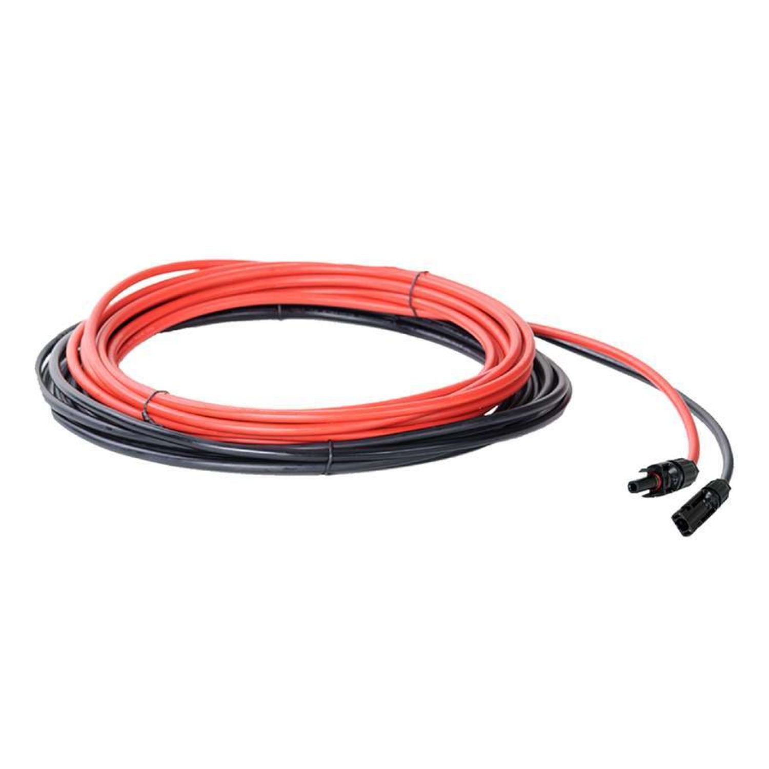 Coiled red and black cable 