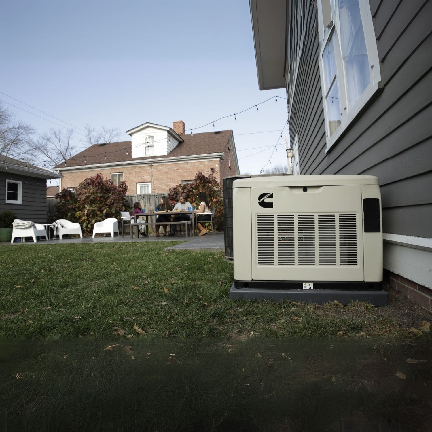 Cummins RS17A 17kW Home Standby Generator outside the house