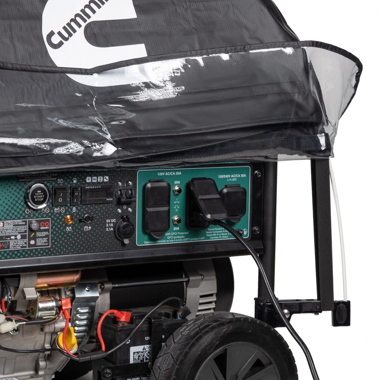 Cummins Running Cover for Open Frame Portable Generators close up view