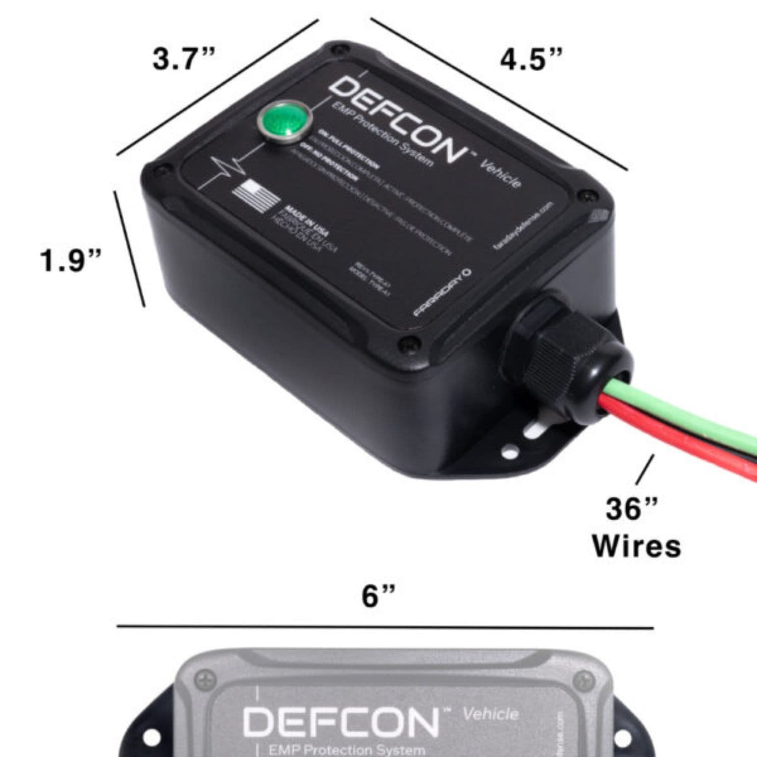 DEFCON Vehicle Protection Kit - 2 auto ferrites, 1 TRAP, 1 TRAP-B  dimension 