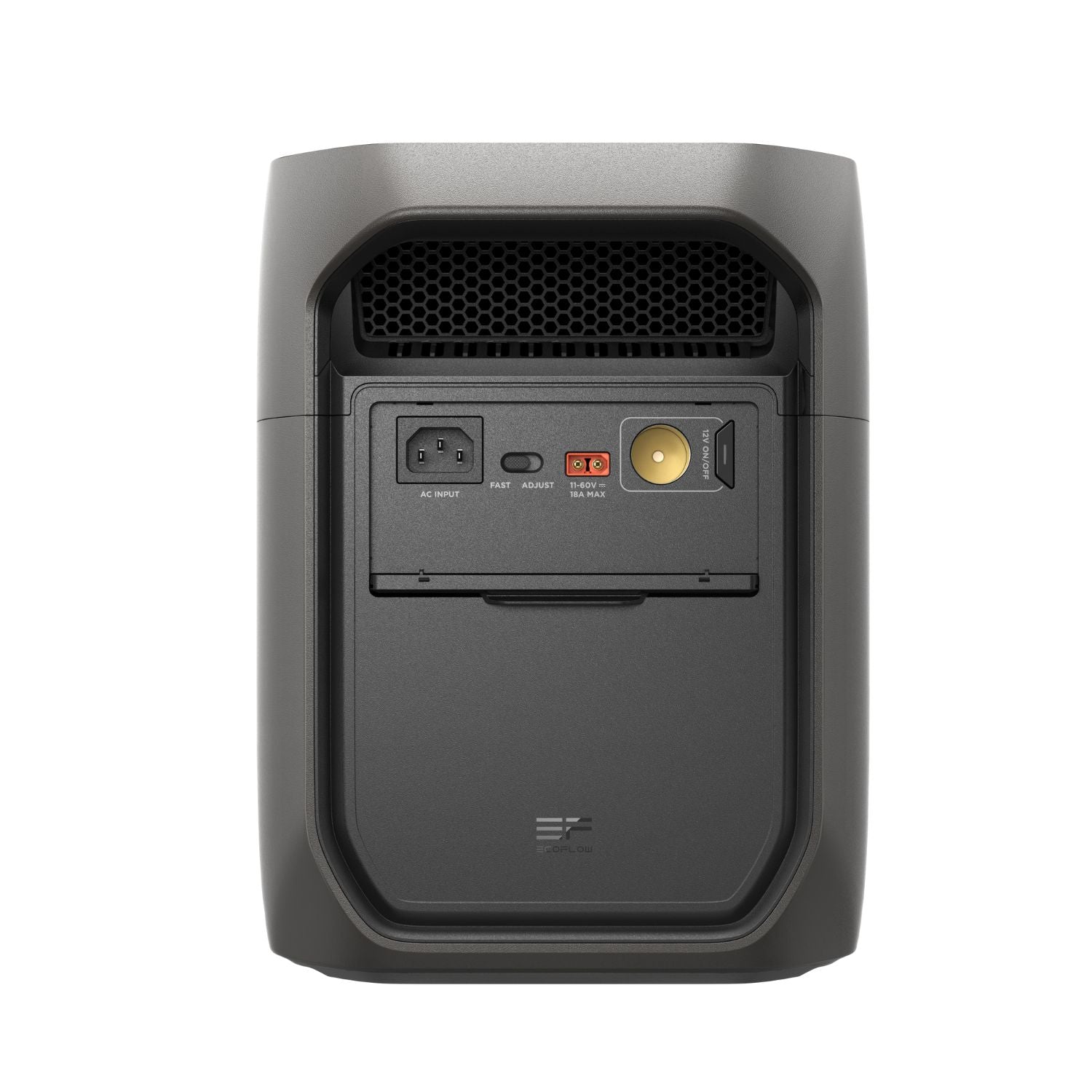 DELTA 3 Max Portable Power Station Black open lid back view
