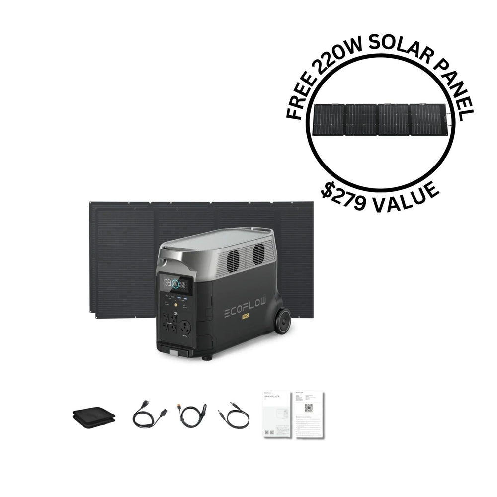 DELTA Pro With 2 400W Solar Panels And FREE 220W Solar Panel