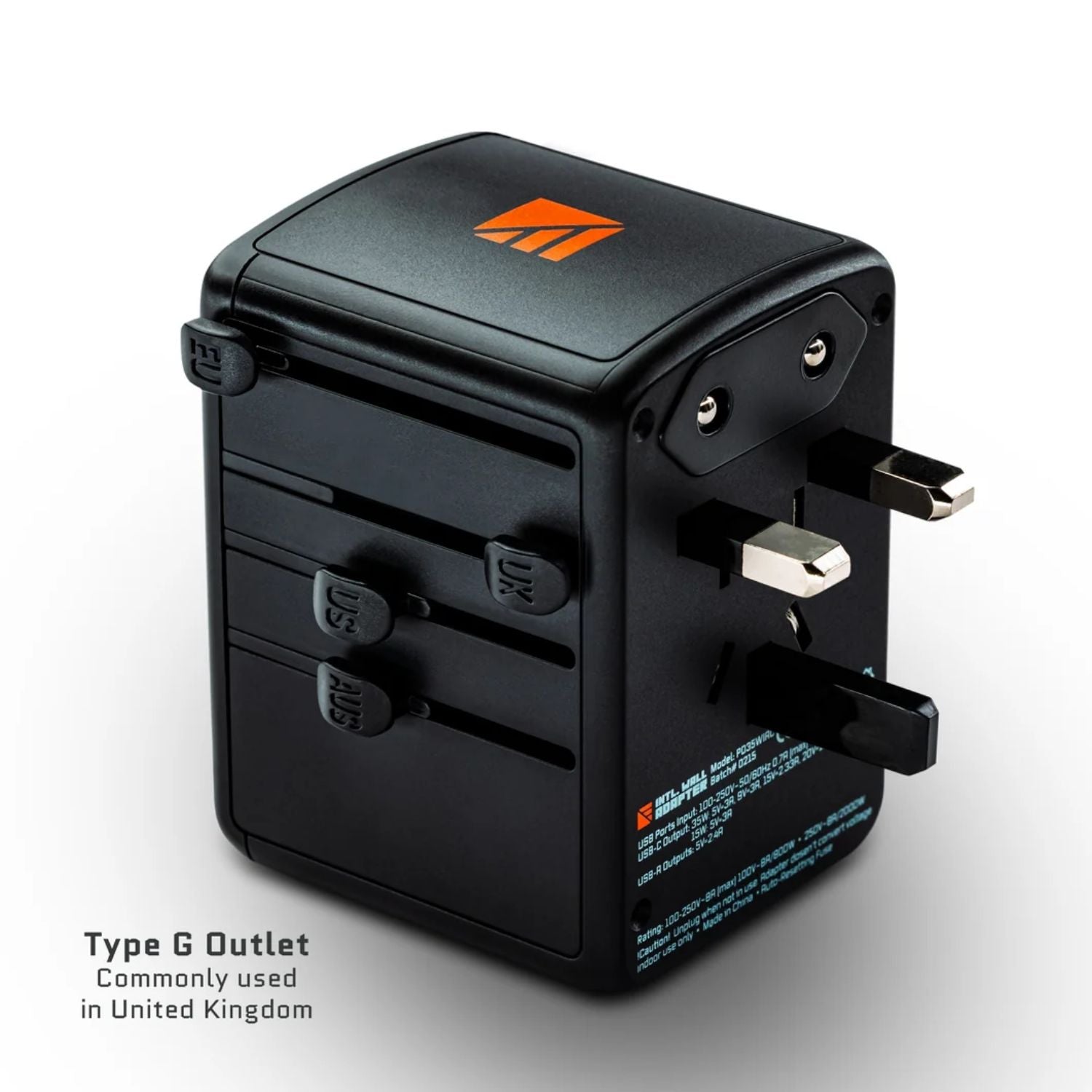 Dark Energy Int'l Wall Adapter - Type G Outlet 