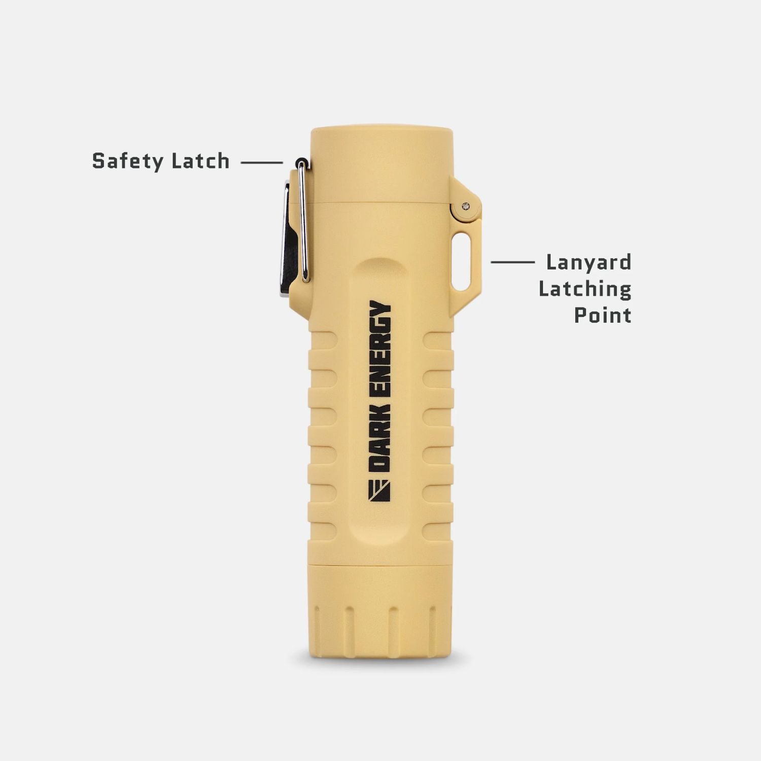 Dark Energy Plasma Lighter - Desert - Safety Latch and Lanyard Latching Point