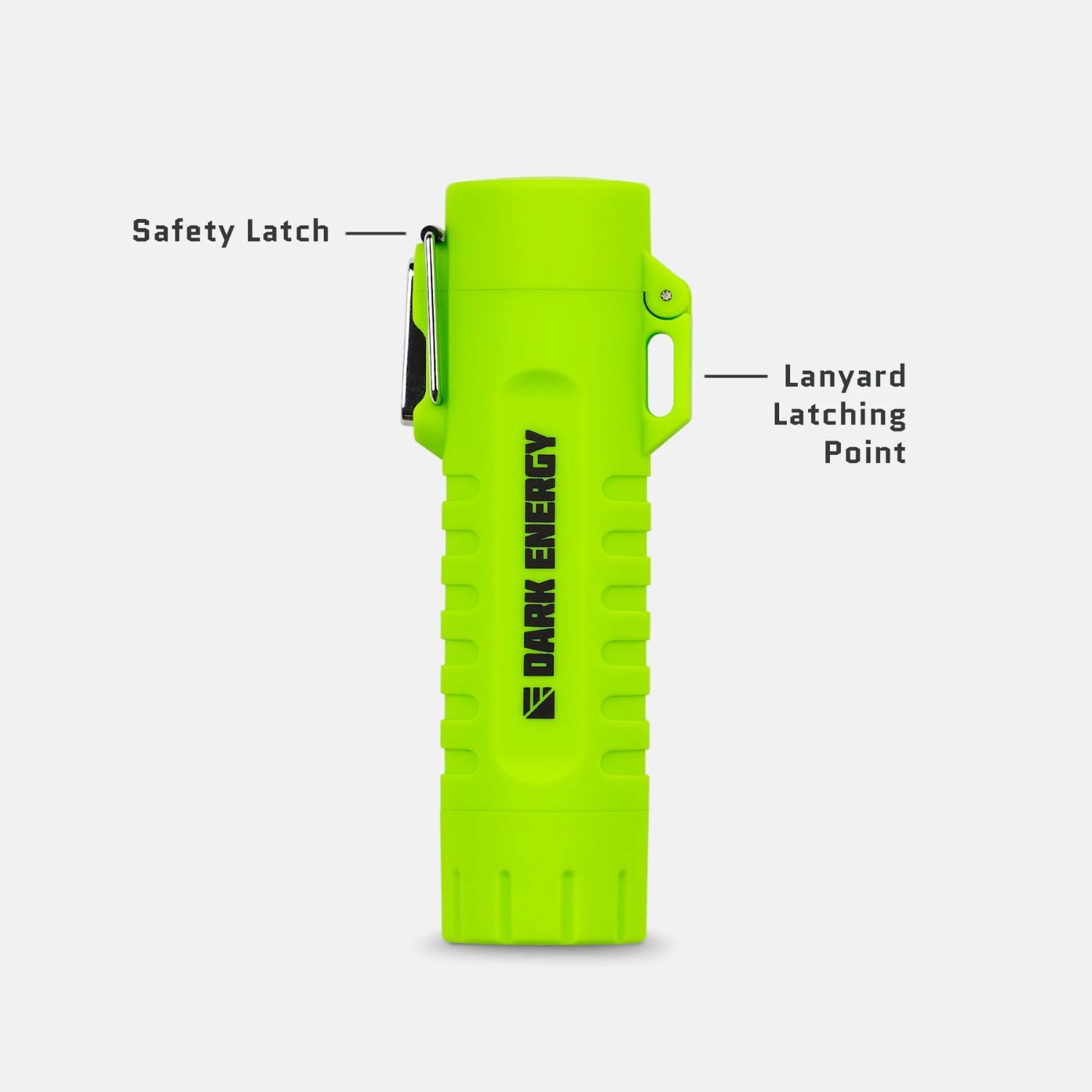 Dark Energy Plasma Lighter - Green  - Safety Latch and Lanyard Latching Point 