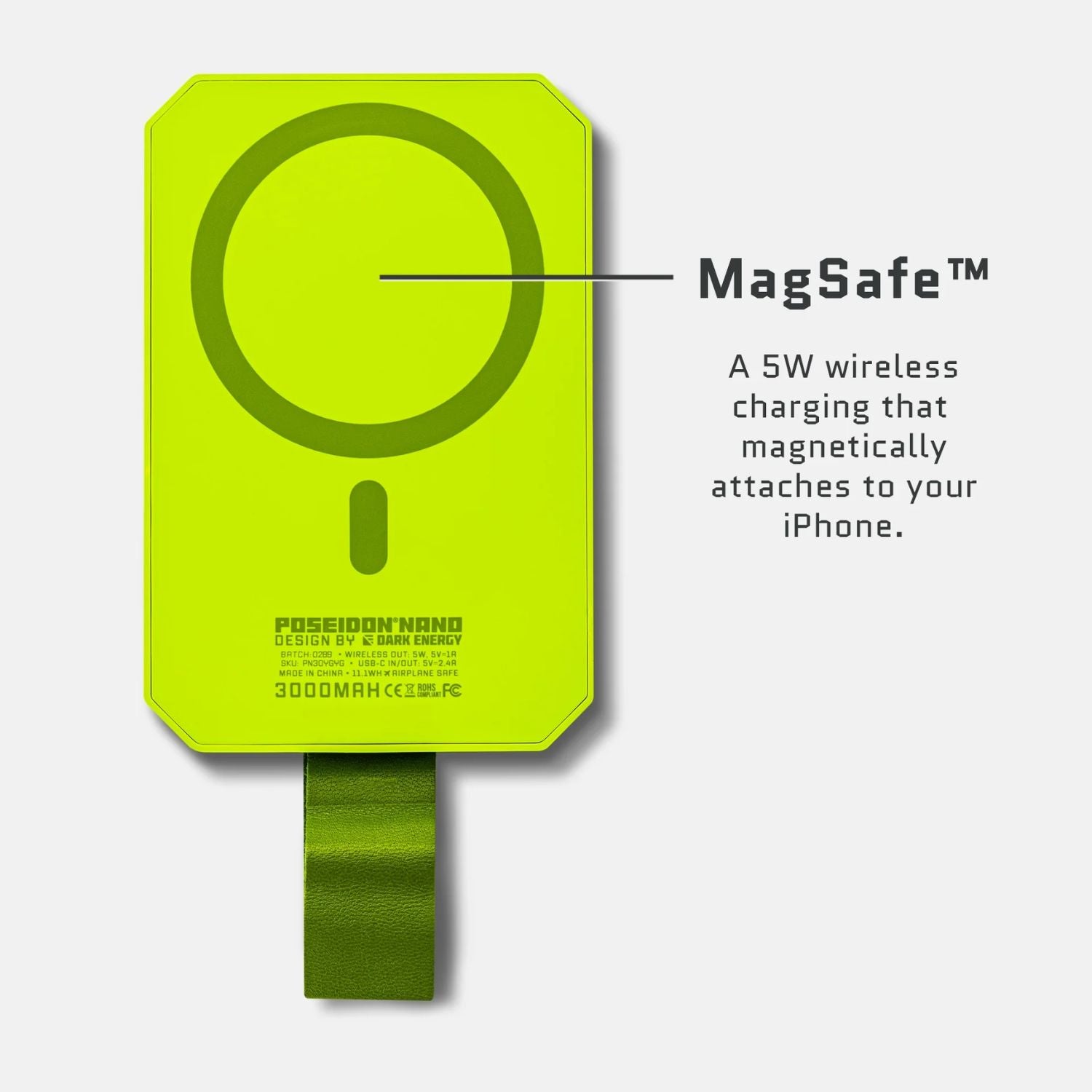 Dark Energy Poseidon Nano Power Bank - Green -magsafe 